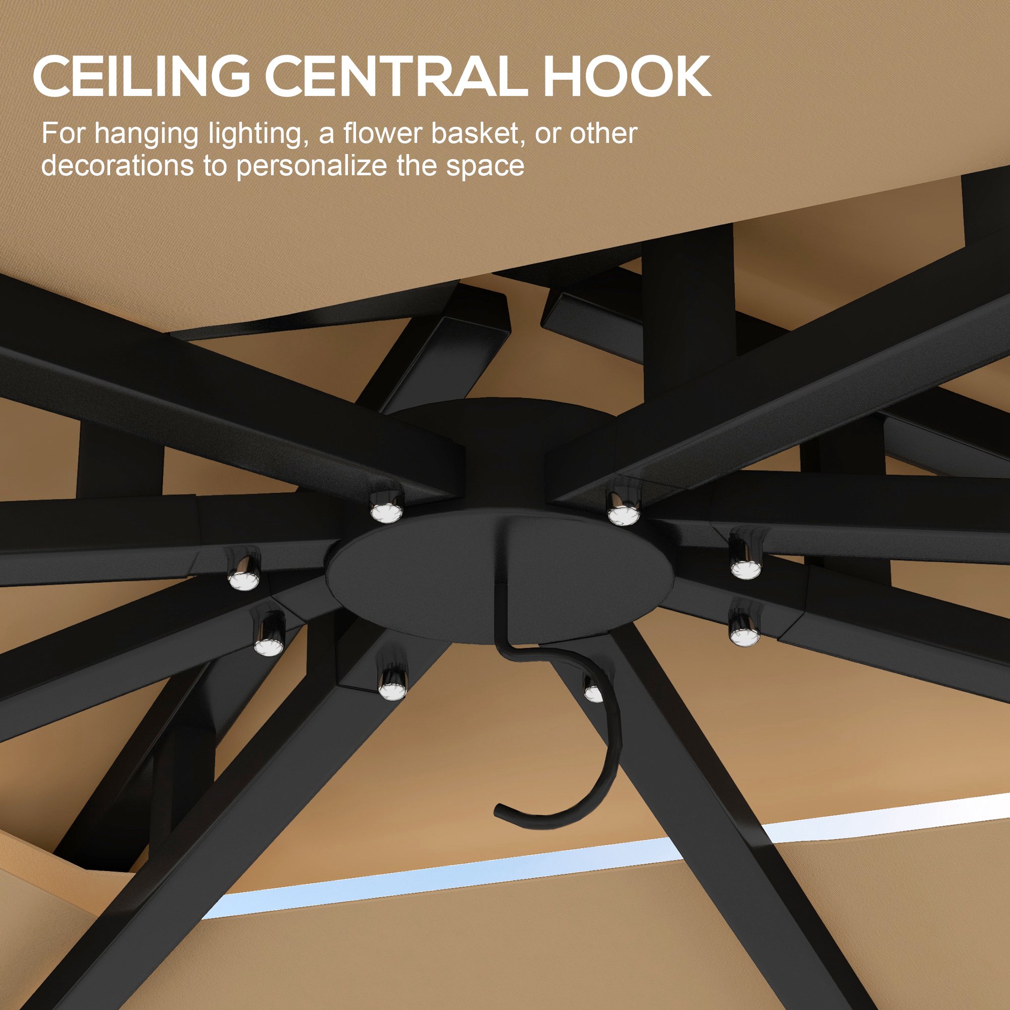 Outsunny 84C-446V00BG Wood-Resin-Gazebos - View #7