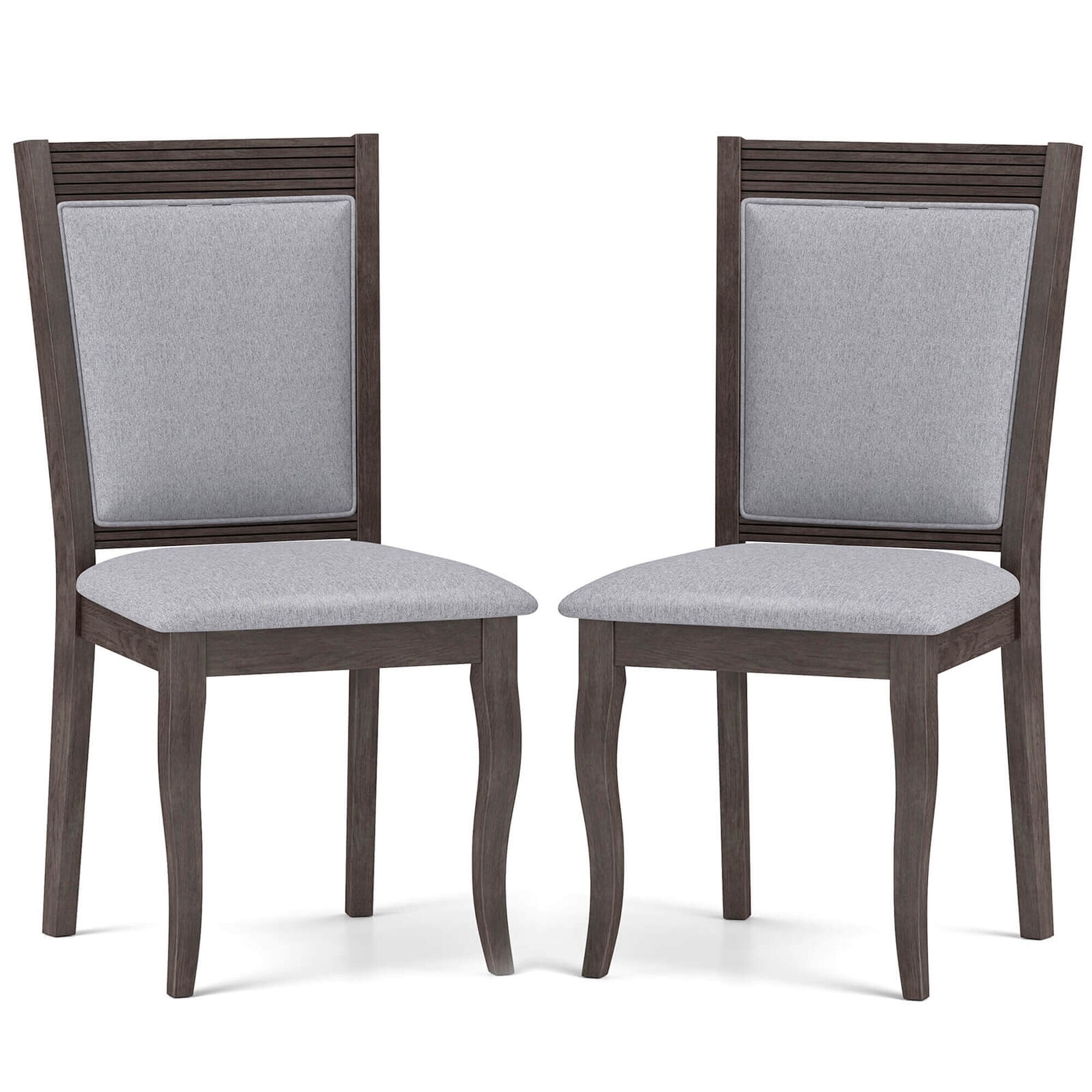 Costway HCST04793 Set of 2 Contemporary/Modern Linen Upholstered Dining side chair ( Wood Frame )