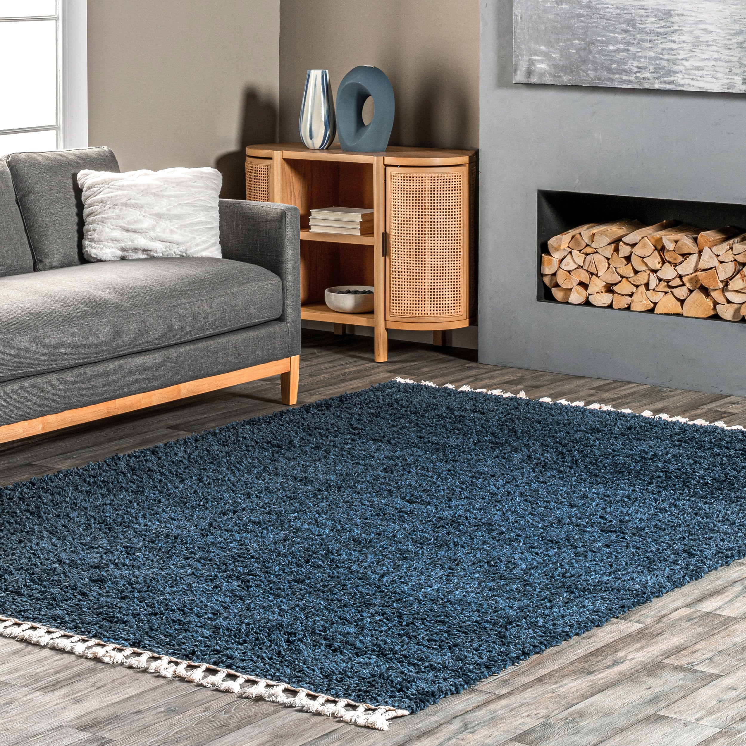 nuLOOM KKBL01C-203 Neva 2 x 3 (ft) Loomed Polypropylene Blue Rectangular Indoor Solid Area rug