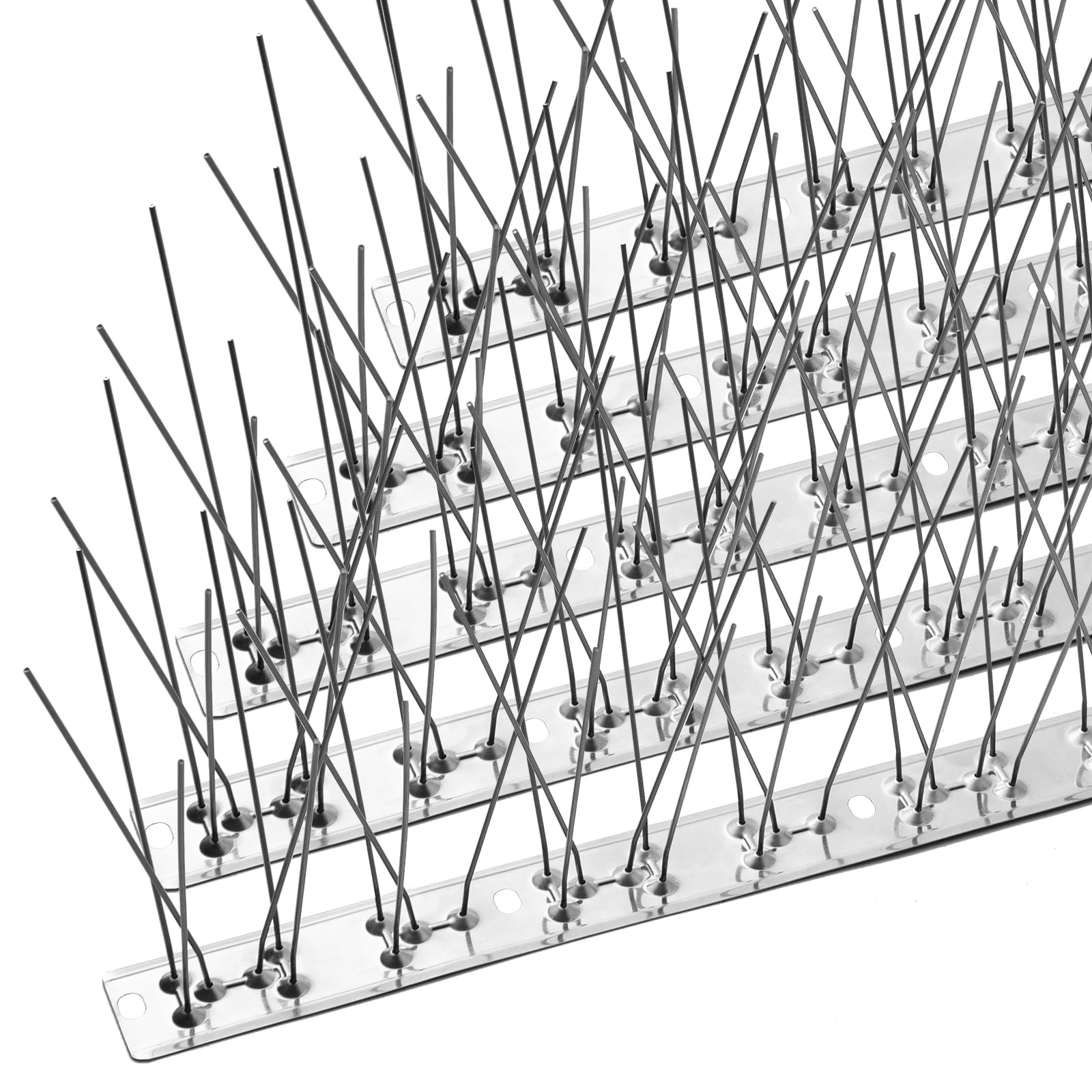 Lukvuzo  Bird Spikes Kit Stainless Steel Base Covers 134 Feet Durable Deterrent for Fence Roof Gutter Balcony Ledge Window Sill Humane Solution