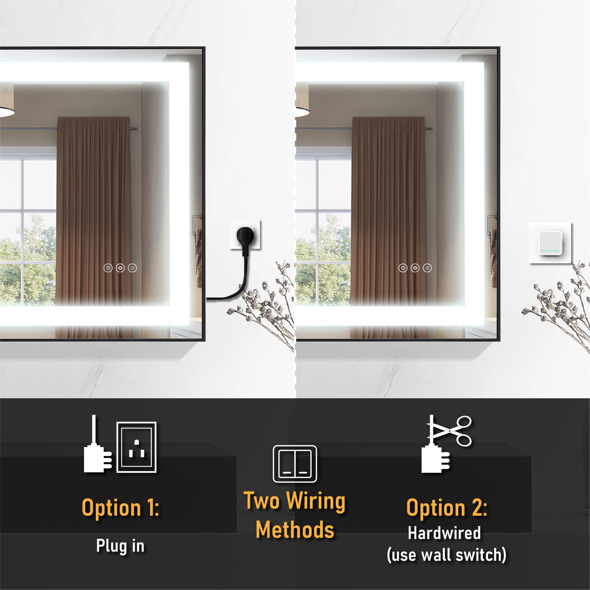 Forclover HE-31MK3624 Framed-Bath-Mirrors - View #9