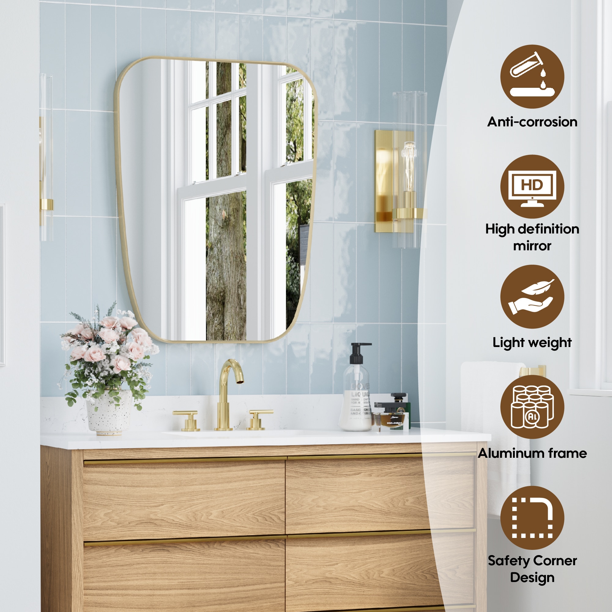 Forclover WBSGO83635 Framed-Bath-Mirrors - View #2