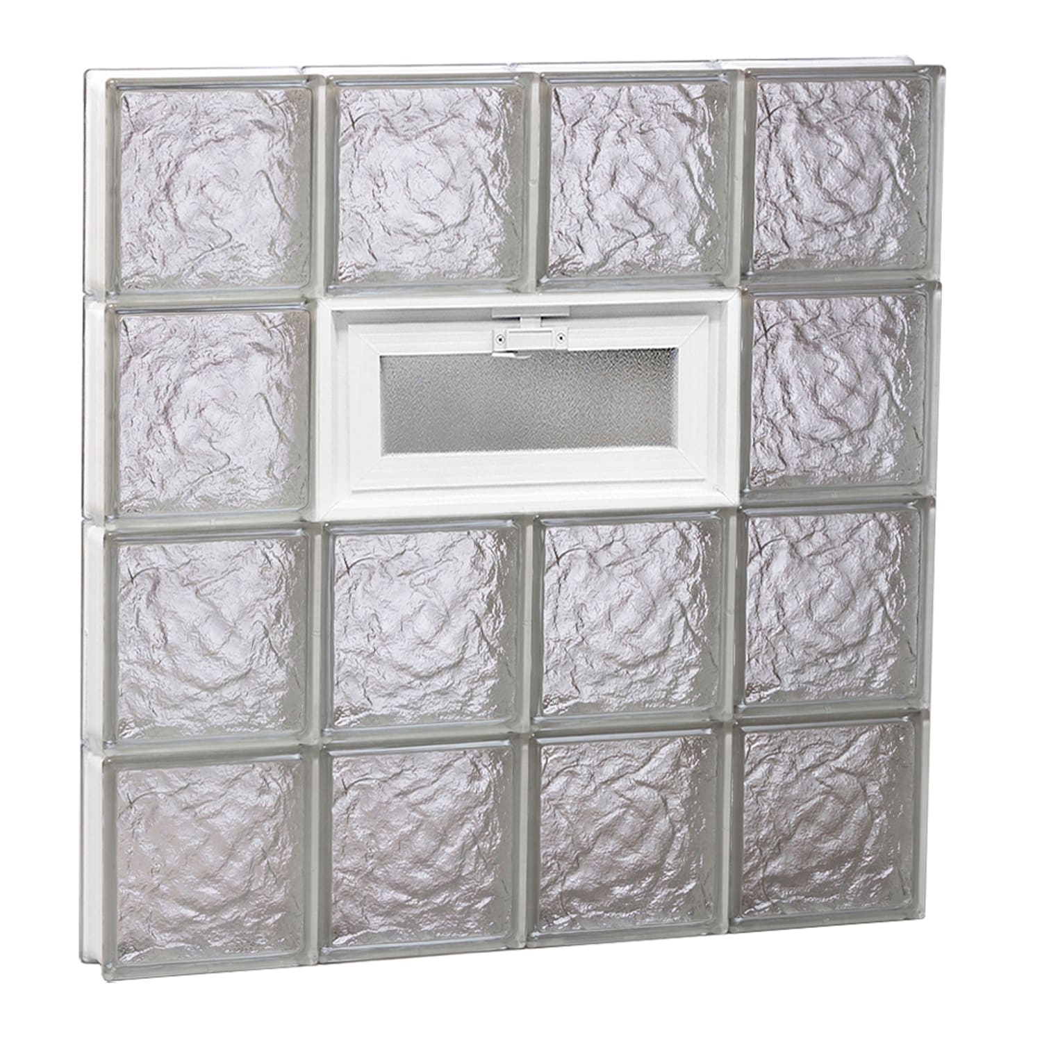 REDI2SET V3232IS Ice Glass 31-in x 31-in Frameless Replacement Vented Glass Block Window
