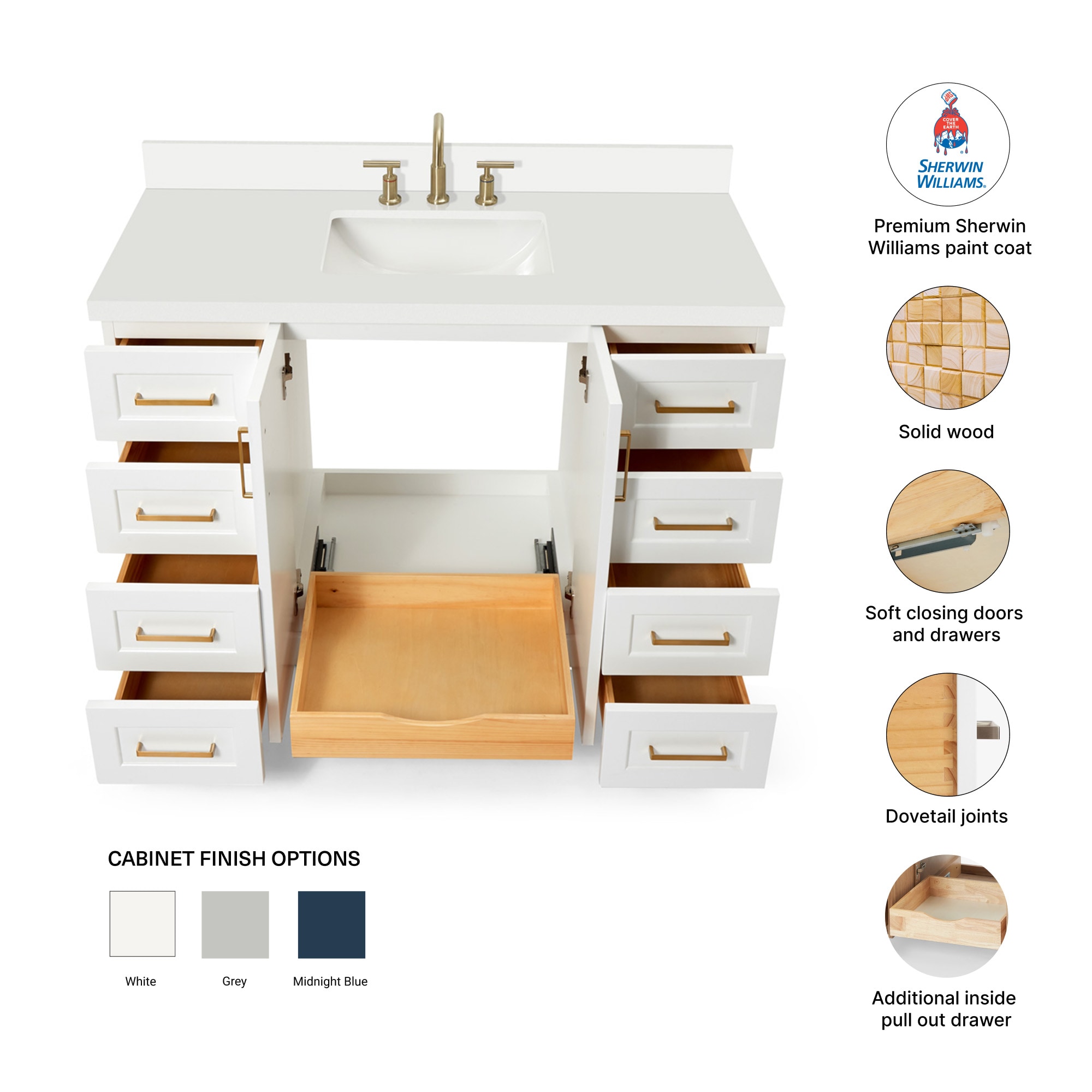 ARIEL Q049SWQRVOWHT Bath-Vanity-Combo - View #4
