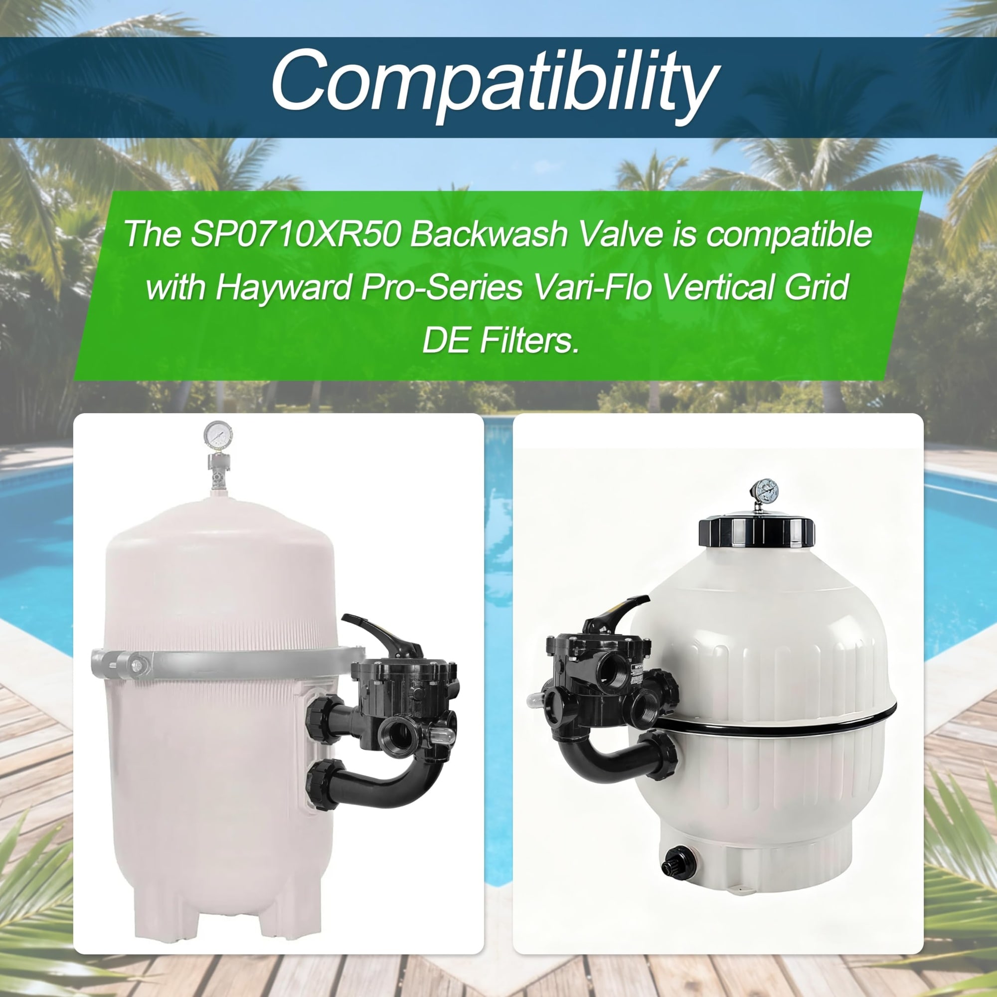 CYIKE SP0710XR50 Backwash Valve Coupling for Hayward Pro-Series Vari ...