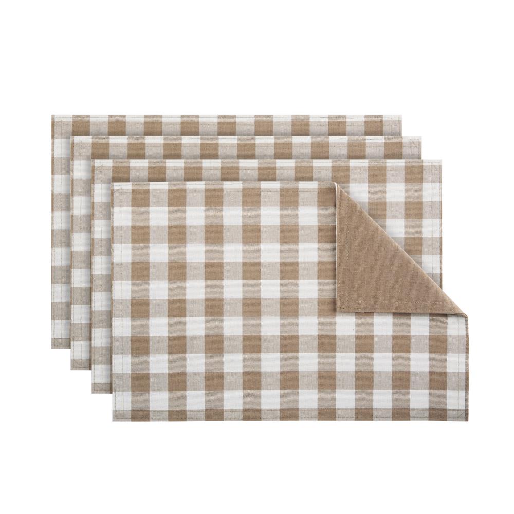 Achim BCPLMTTP36 4 -Pack Taupe Polyester Rectangle Placemats