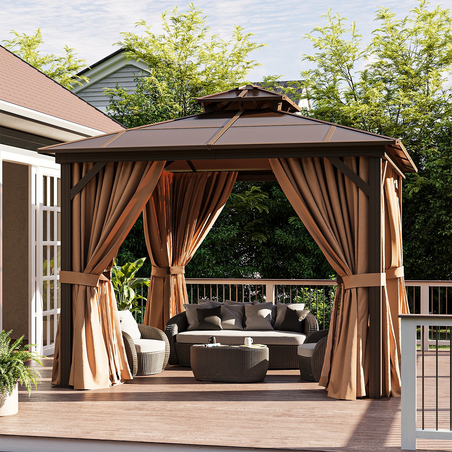 AOXUN AX-40104B Wood-Resin-Gazebos - View #2