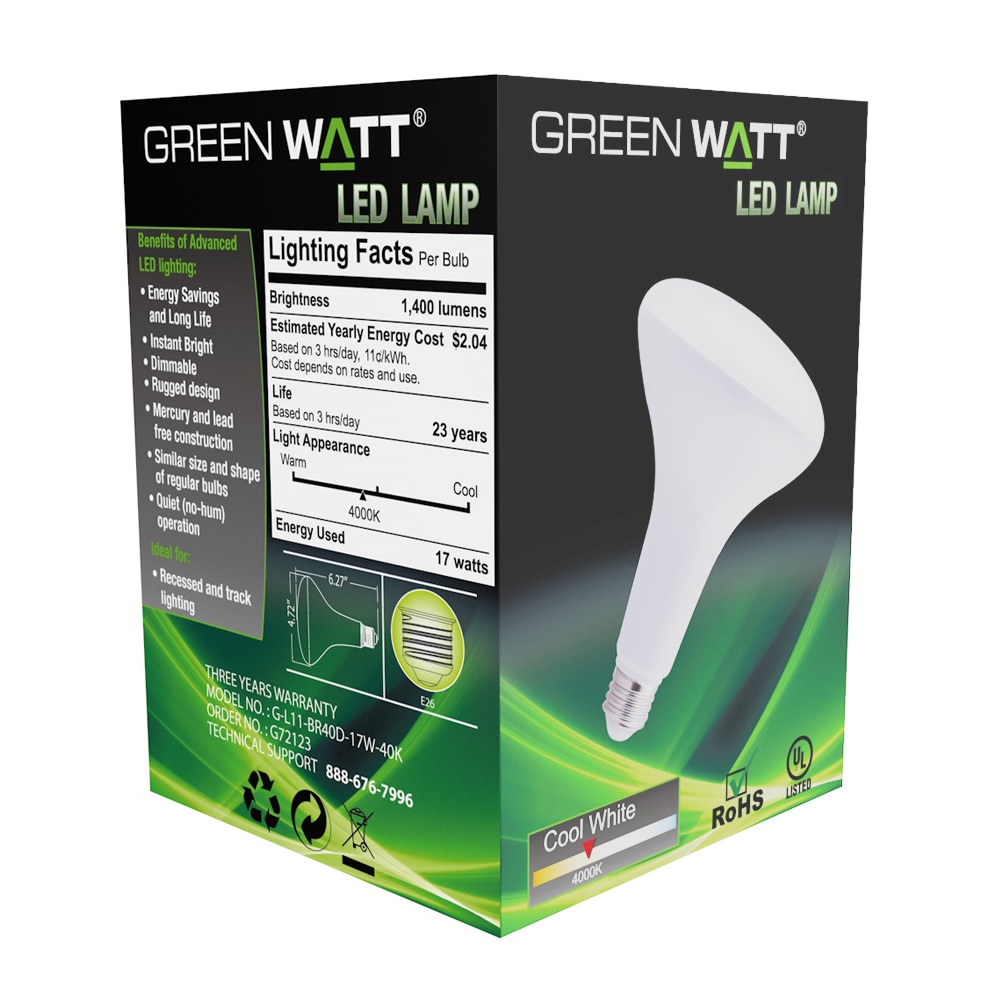 Green Watt L11-BR40D-17W-40K Led-Flood-Spot-Light-Bulbs - View #4