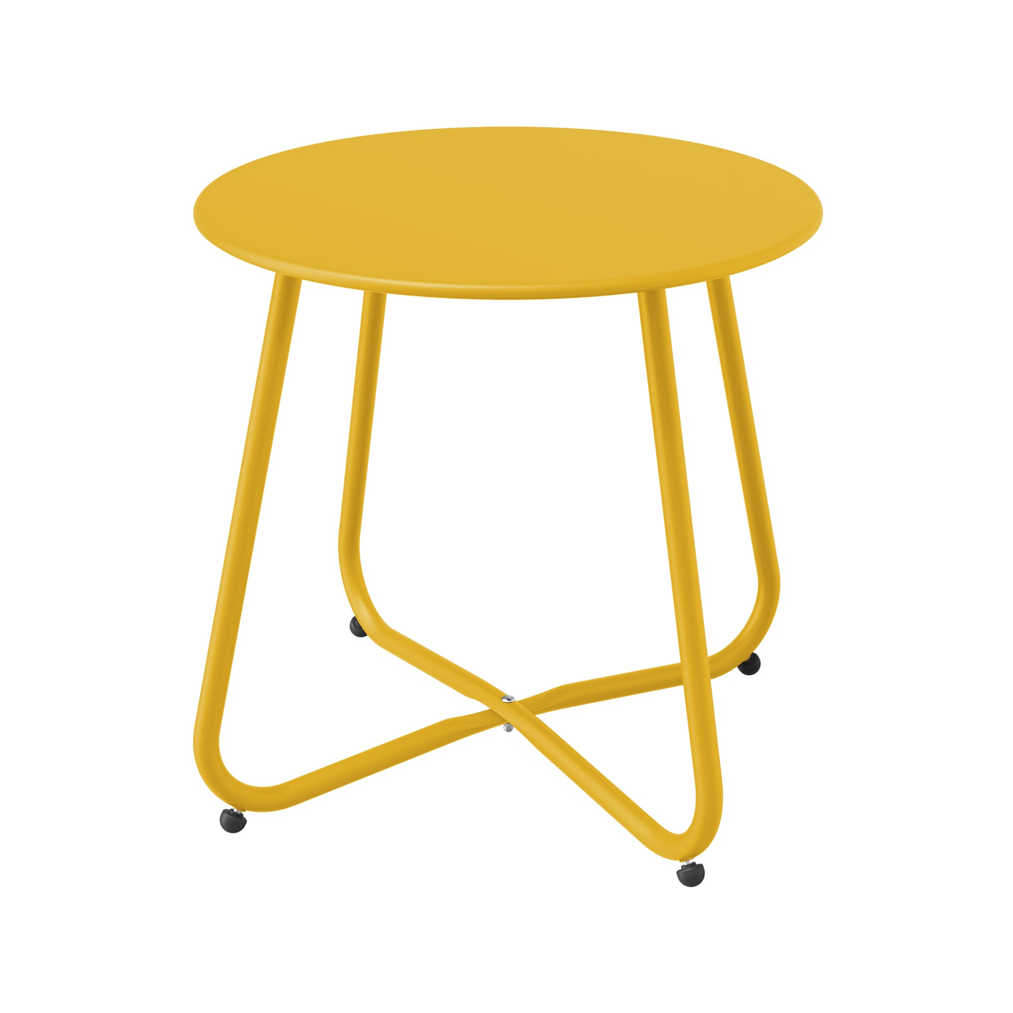 Decksplore BSHTE0000041 Patio Side Table Round Outdoor End Table 18-in W x 18-in L