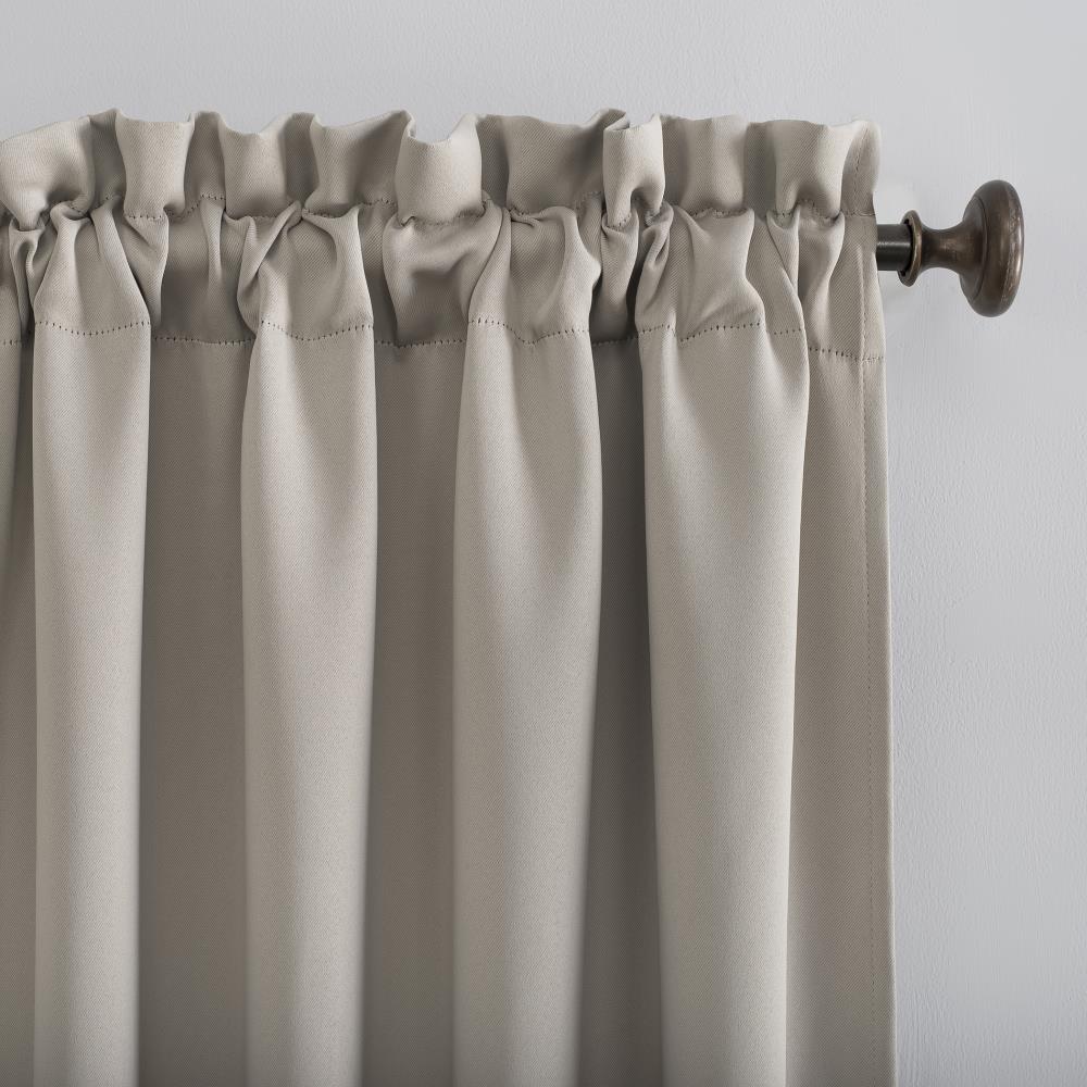 Sun Zero 84-in Stone Blackout Interlined Rod Pocket Single Curtain ...