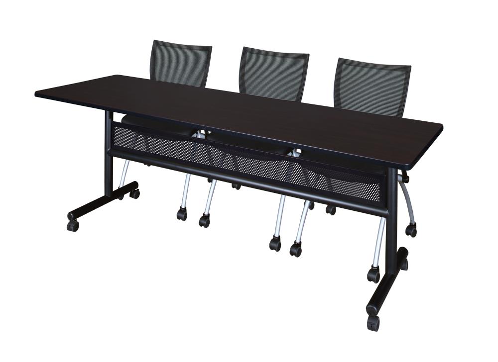 Regency MKFTM8424MW09BK Training Brown 4-Person Training Table (84-in W x 29-in H)
