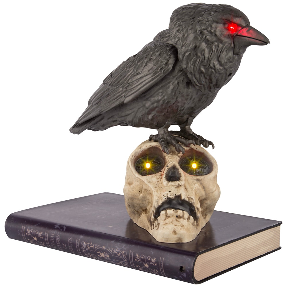 Haunted Living 552818 10.43-in Tabletop Musical Lighted Raven Figurine