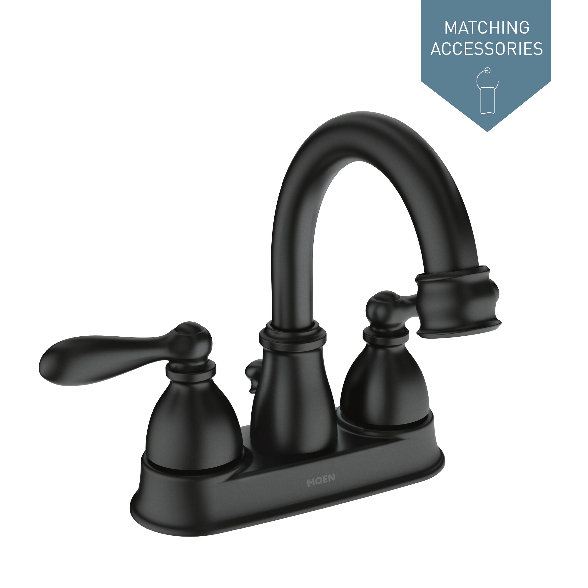 Moen Caldwell Matte Black 4in centerset 2Handle Bathroom Sink Faucet