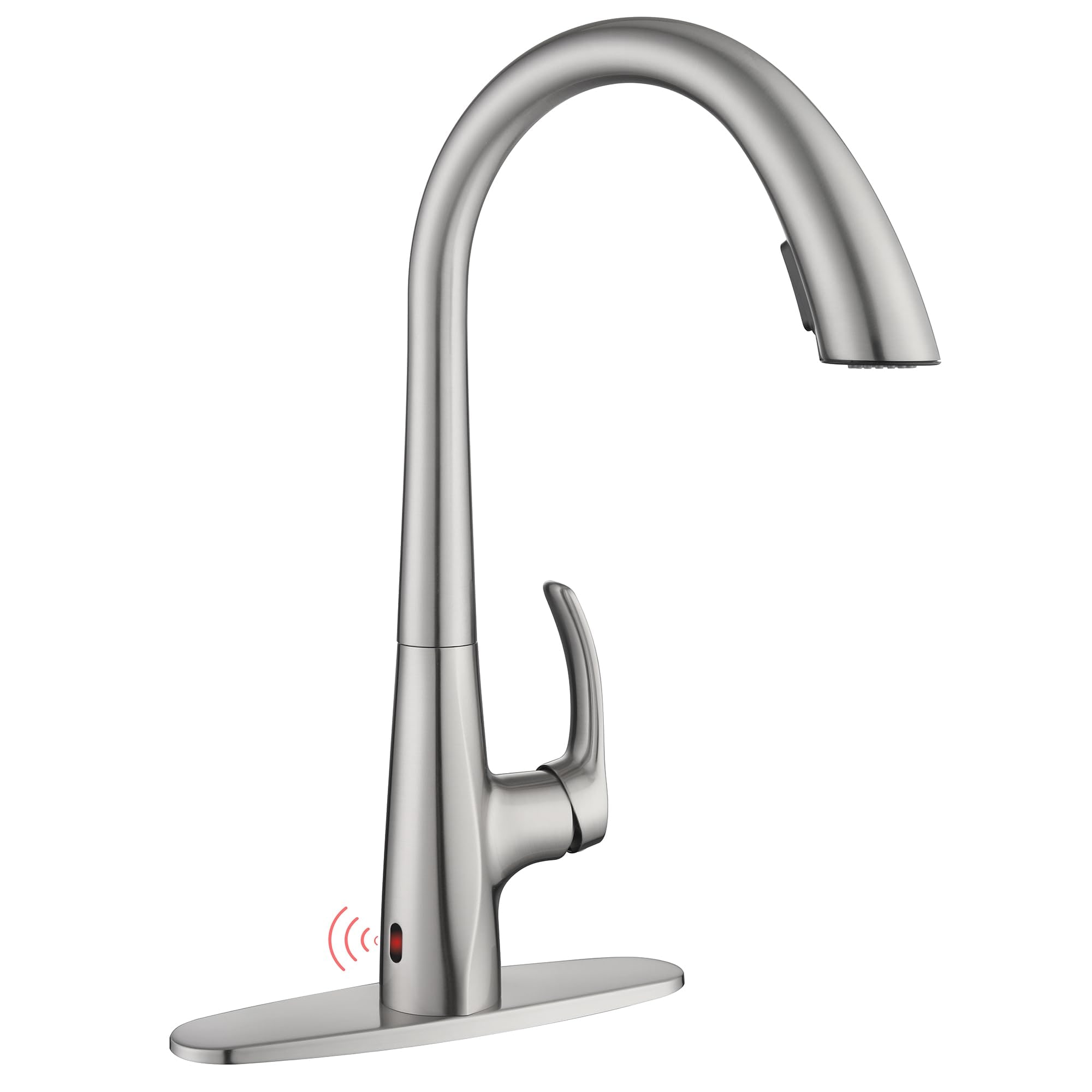 AOIZGMY  Touchless Pull Down Kitchen Sink Faucet Brushed Nickel Activated Smart Motion Sensor Kitchen Faucet Single Handle Stainless Steel Hands