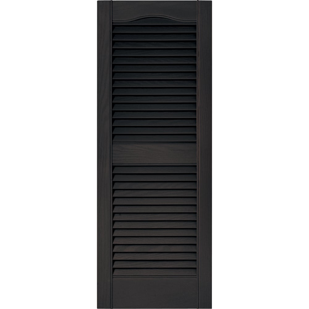 Vantage 14.563-in W x 38.875-in H Musket Brown Louvered Vinyl Exterior Shutters