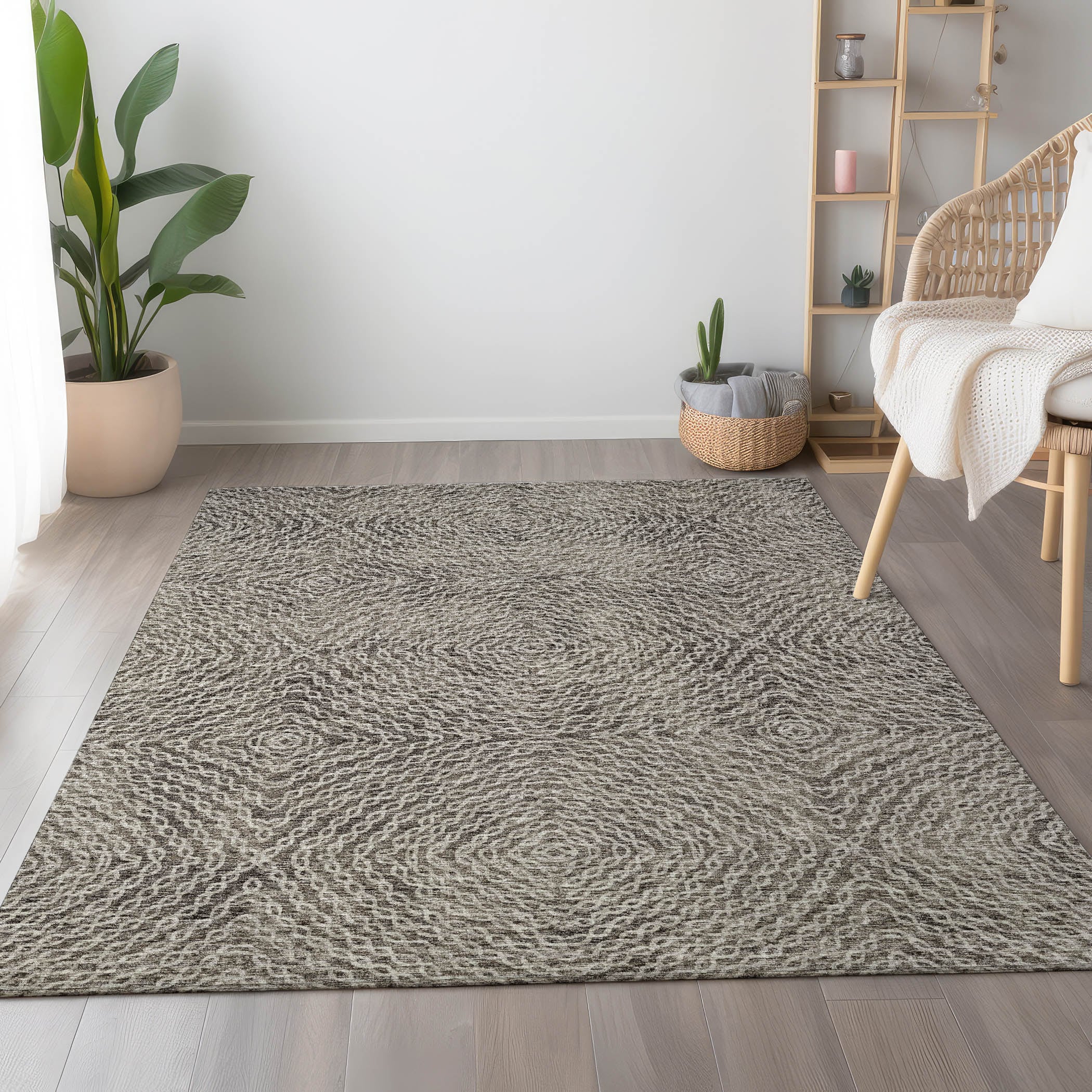 Addison Rugs AMF74MC3X5 Mayfield AMF74MC 3 x 5 (ft) Loomed Polyester Mocha Rectangular Indoor Abstract Machine washable Area rug