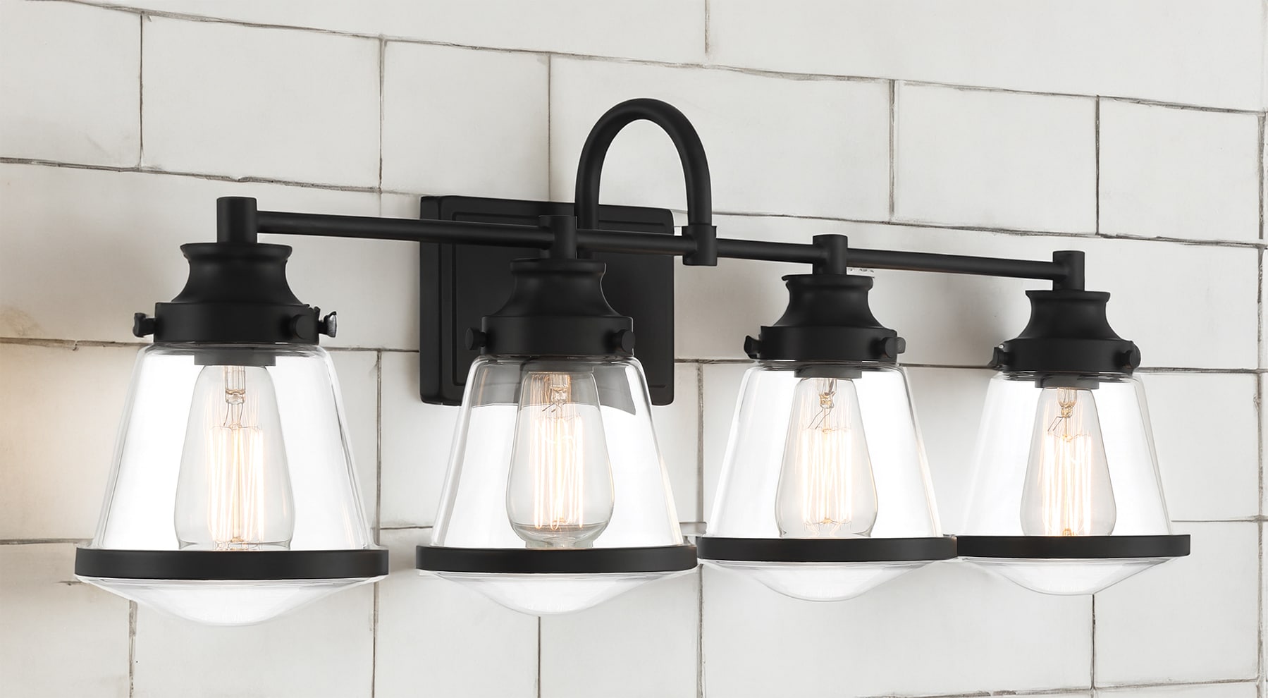 Minka Lavery 2584-66A Mannsdale 33-in 4 -Light Matte Black Modern/contemporary Vanity light bar