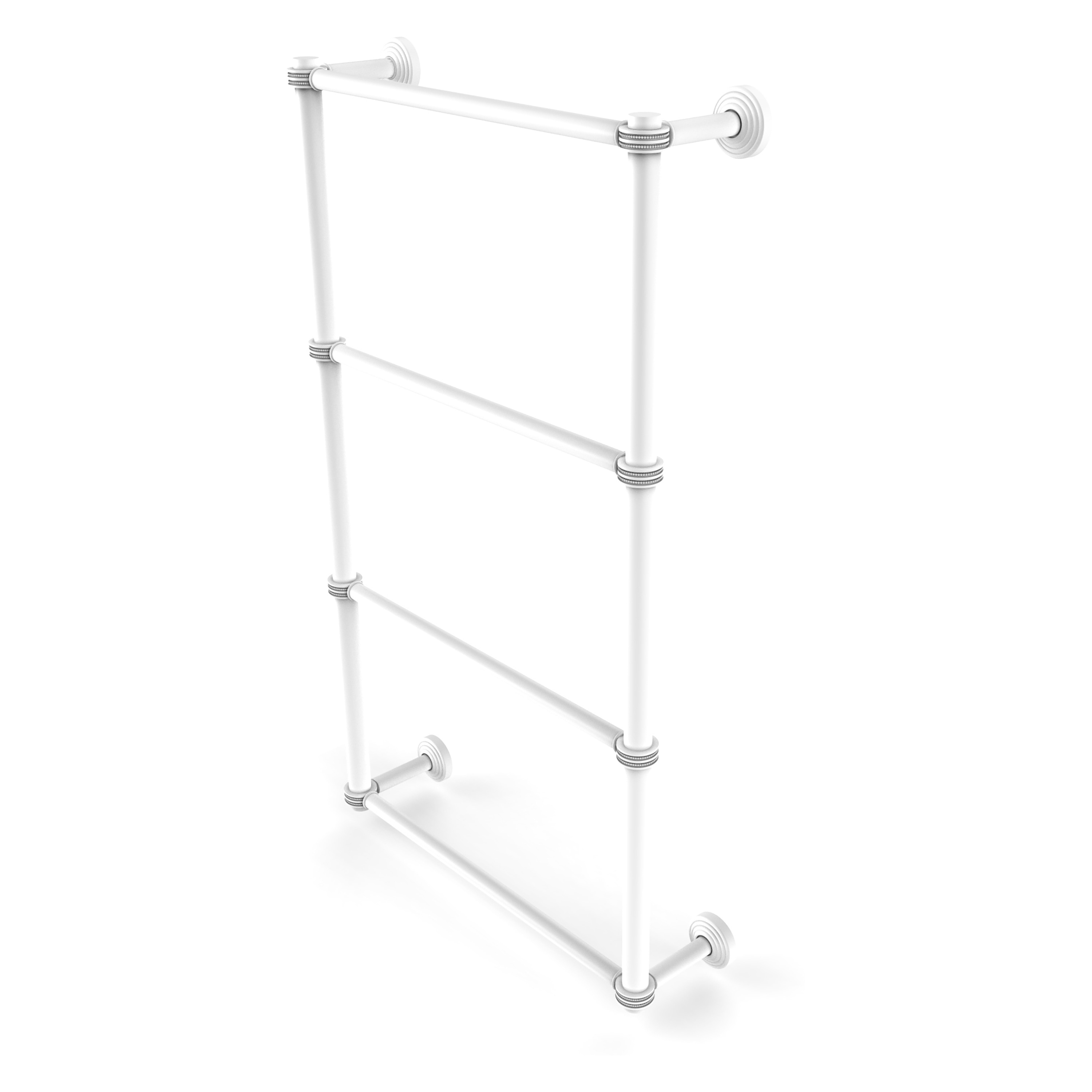 Allied Brass WP-28D-30-WHM Waverly Place 30-in double Matte White Wall mount 4-tier Towel Bar