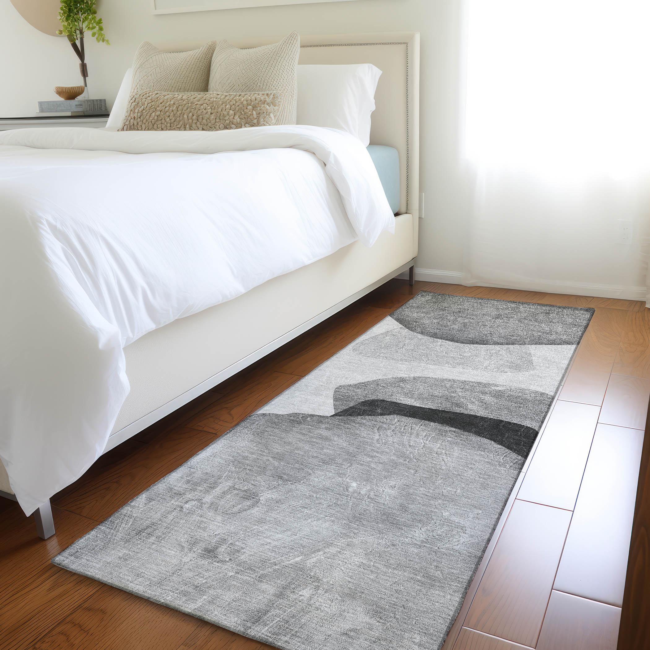 Addison Rugs ACN547GY2X8 Chantille ACN547GY 2 x 7 (ft) Polyester Gray Rectangular Indoor/Outdoor Abstract Machine washable Area rug