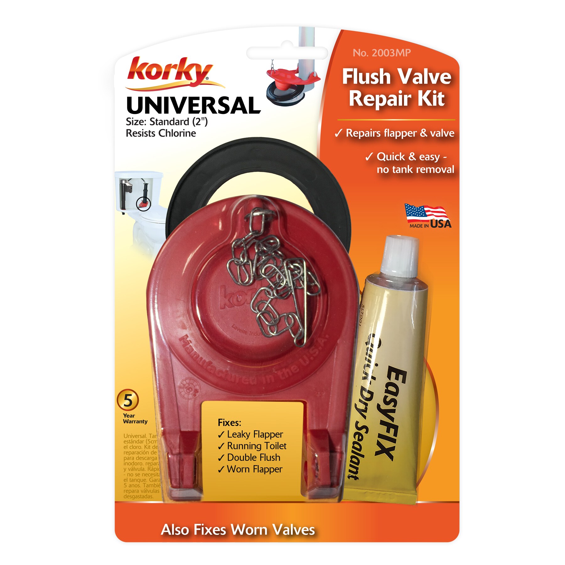 Korky Flush Valve Repair Kit 2-in Rubber Toilet Flapper Repair Kit For Universal