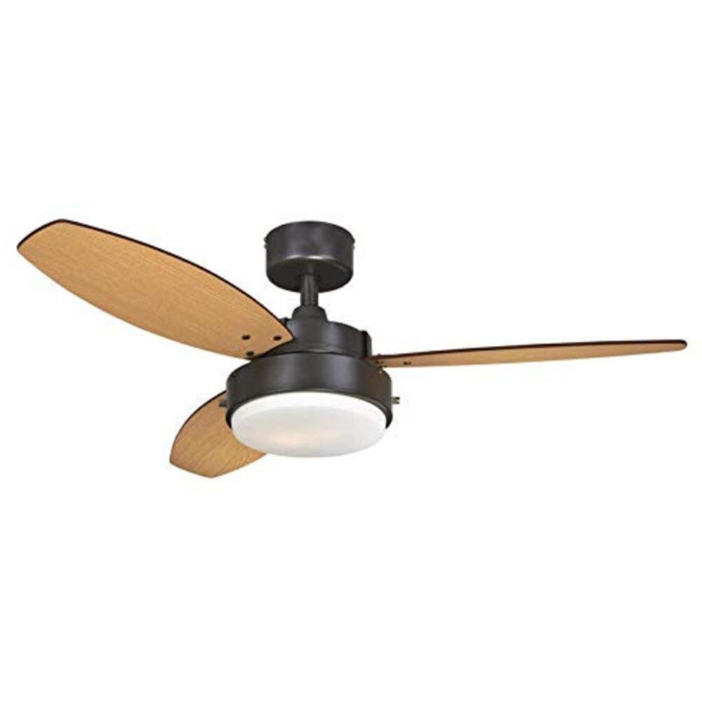42" Oil Rubbed Bronze Ceiling Fan with Light Brown Blades