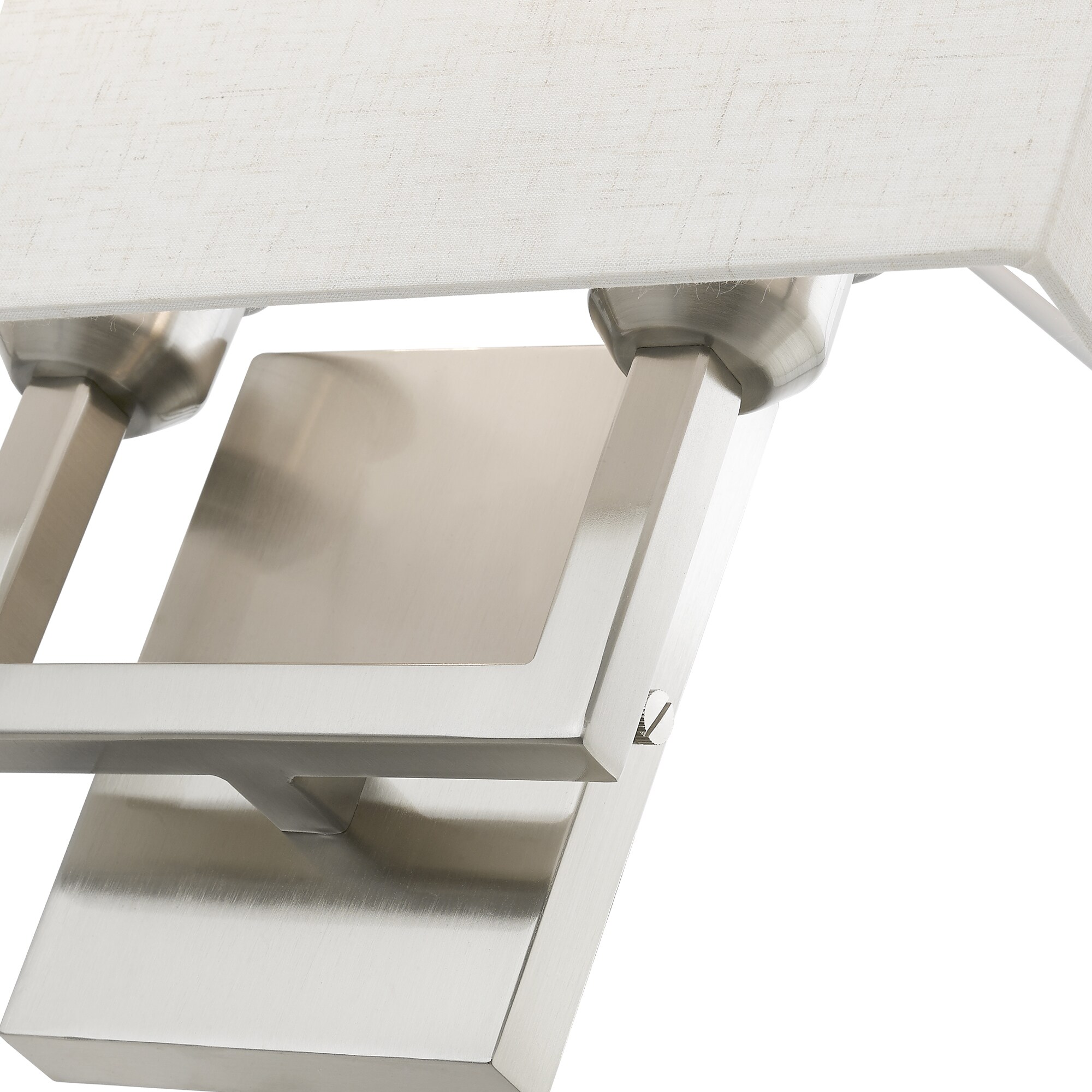 Brushed Nickel 2-Light Wall Sconce with Fabric Shade