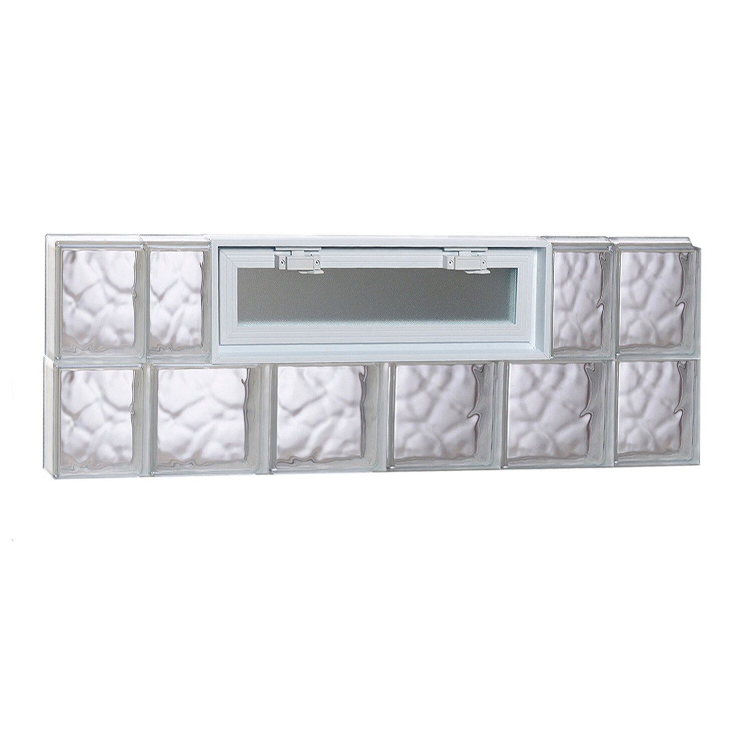 REDI2SET V4416DC Wavy Glass 42-1/2-in x 15-1/2-in Frameless Replacement Vented Glass Block Window