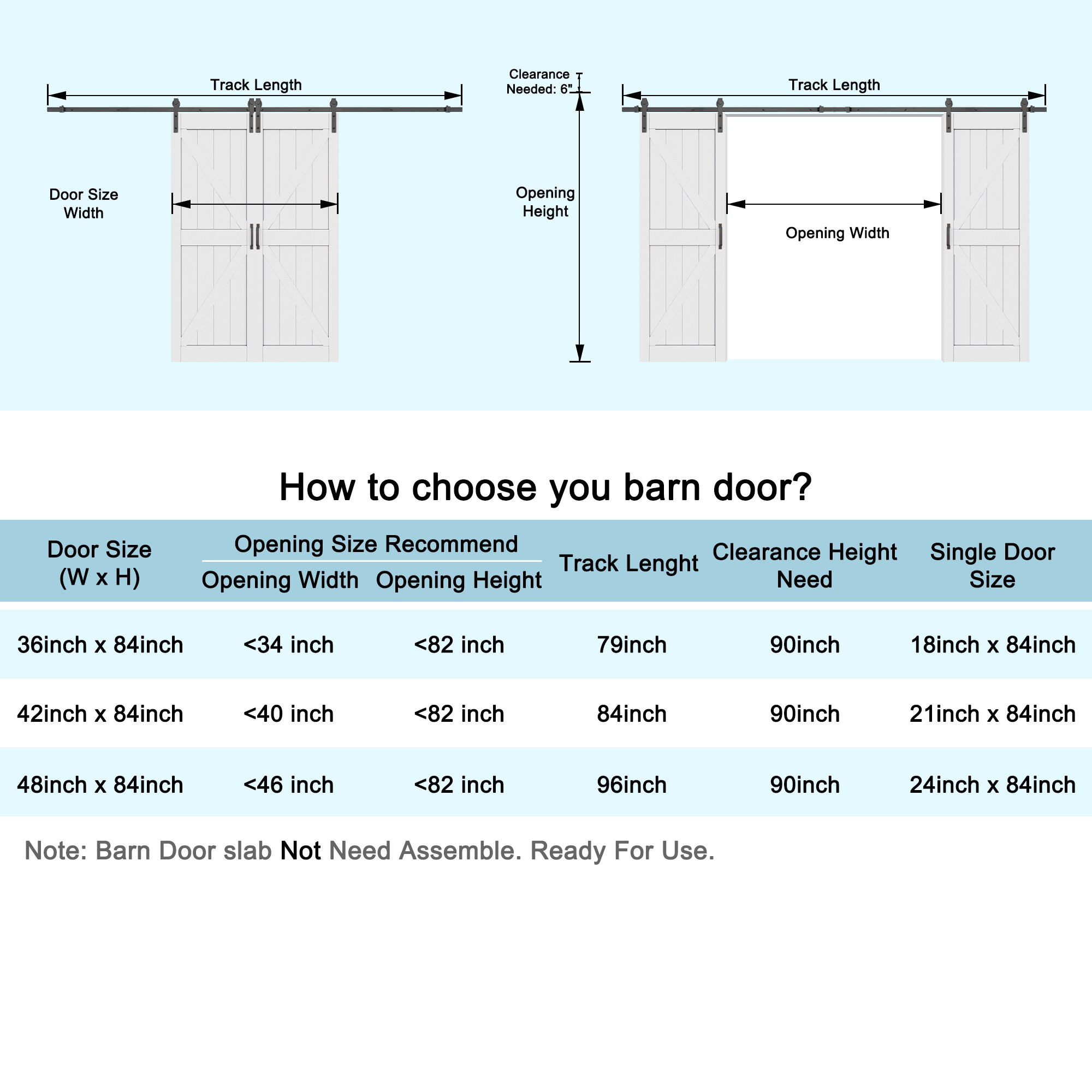 JUJUBON IN-BDWH-BD2-K-36 Barn-Doors - View #6