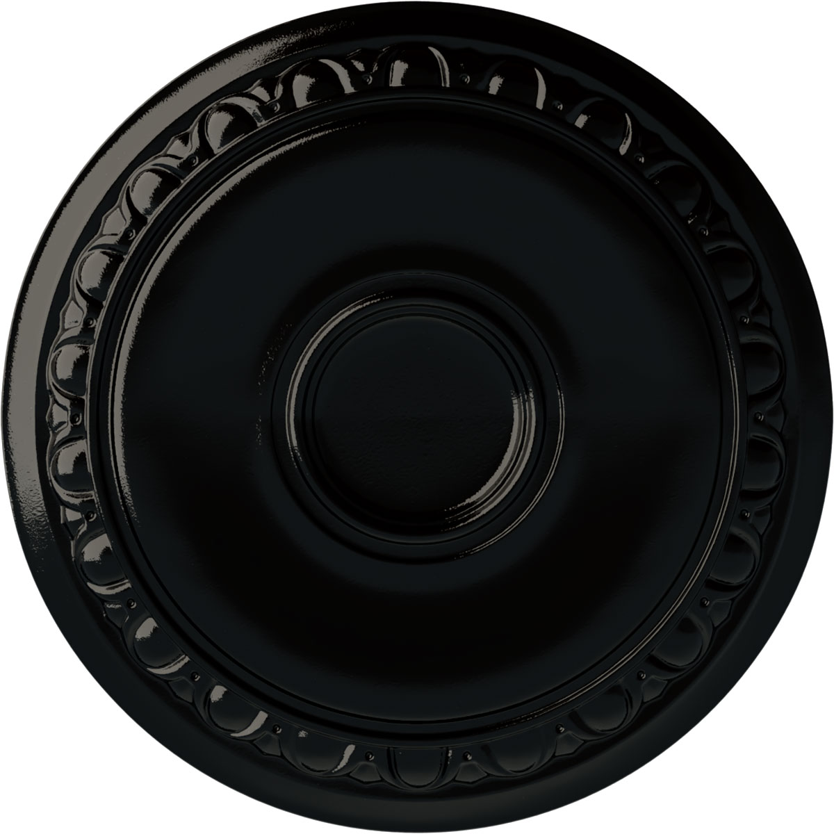 Ekena Millwork CM24CABPS Caputo 24.25-in W x 24.25-in L Painted Black Pearl Polyurethane Whole Ceiling Medallion