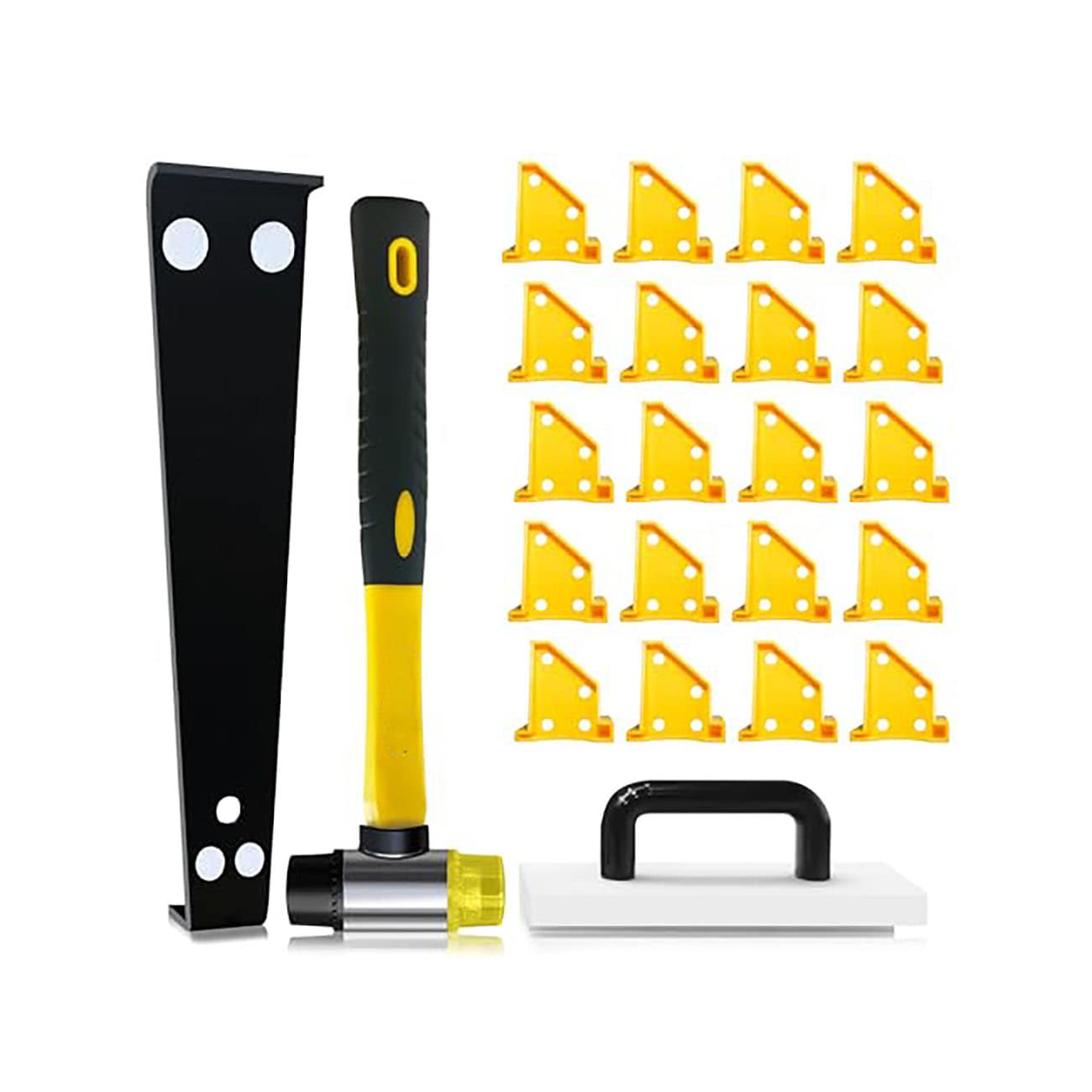 Etokfoks Laminate And Vinyl Flooring Installation Kit With Tapping Block Pull Bar Double Faced Mallet And Two In One Spacers #LETS5A0Q3