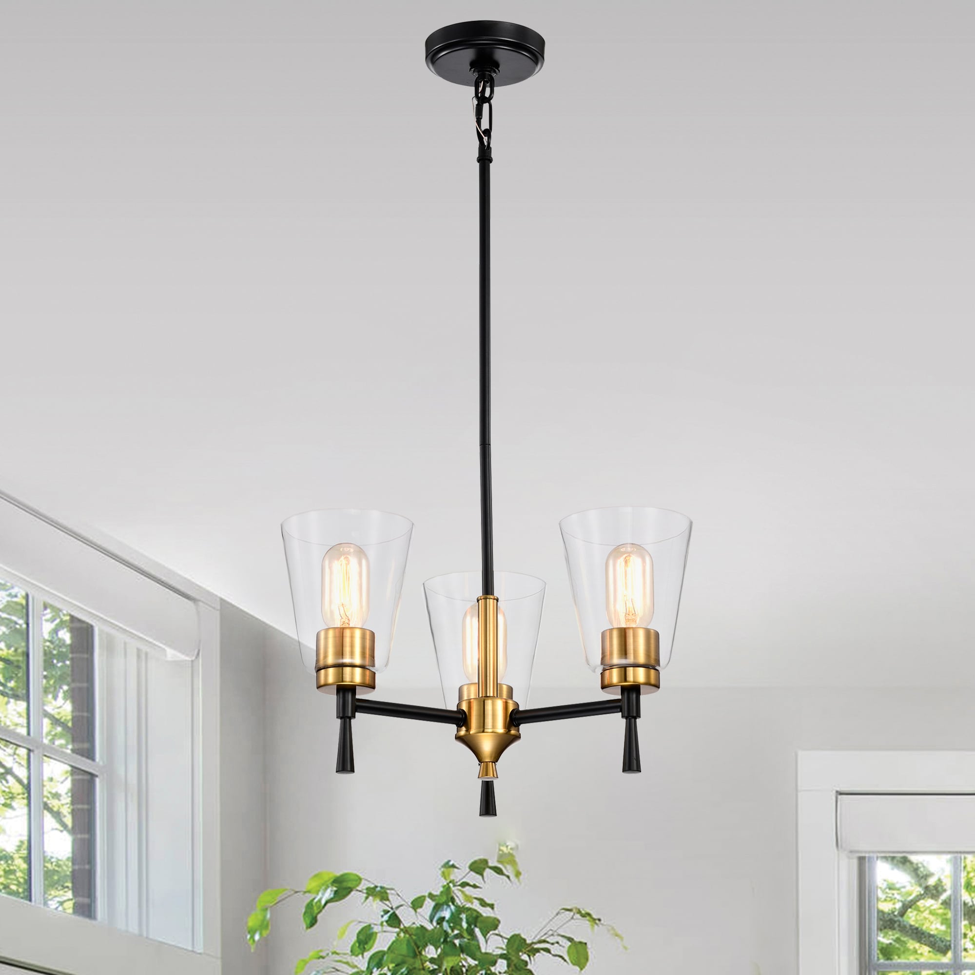 Edvivi EPC6564BKAB Briarwood 3 -Light Antique Brass Modern/contemporary For Use in Bedrooms, Dining Rooms, Foyers, Kitchens, Living Rooms Chandelier