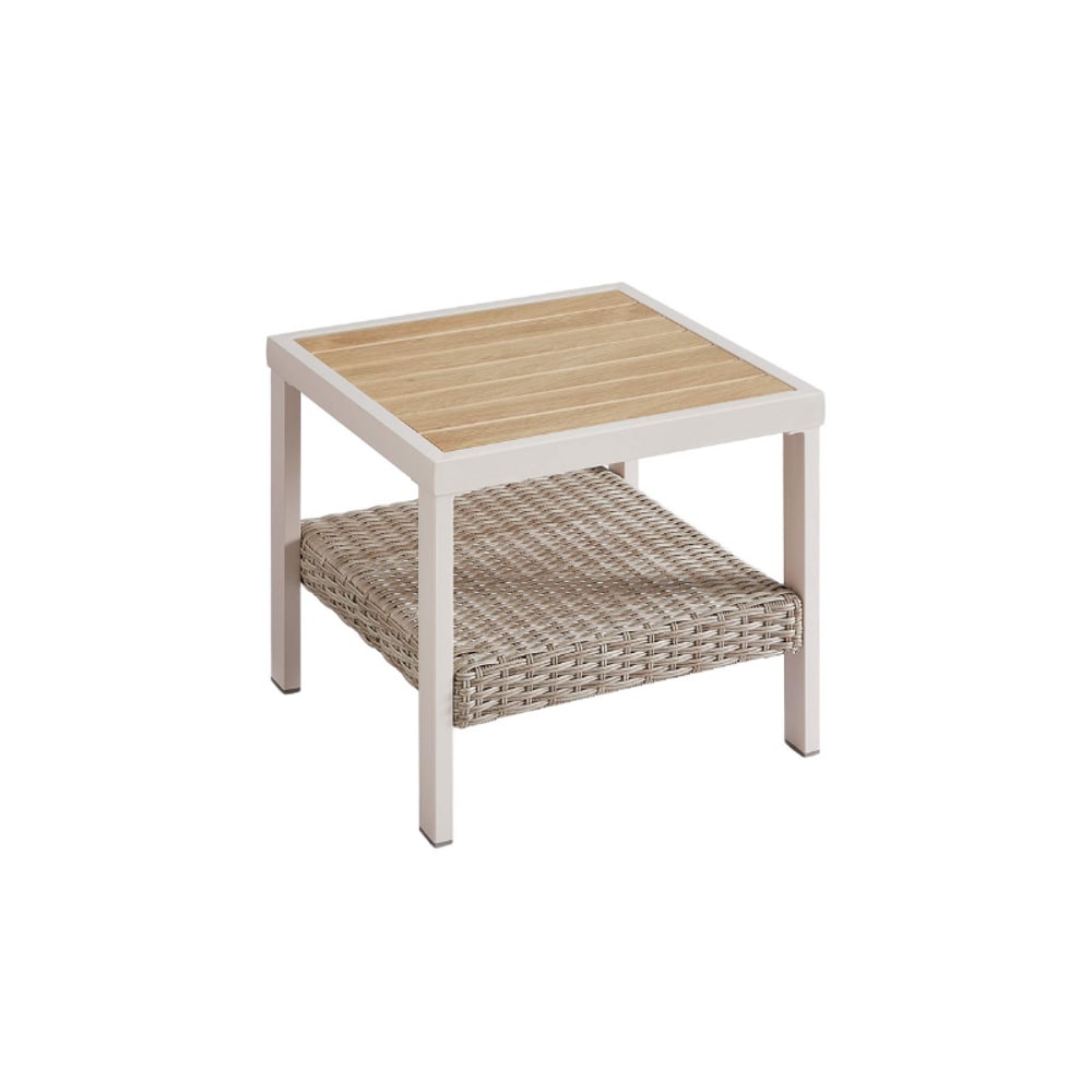 SONGMICS HOME YPG101W01 Sencillo Collection - Outdoor Steel Side Table Bone Color