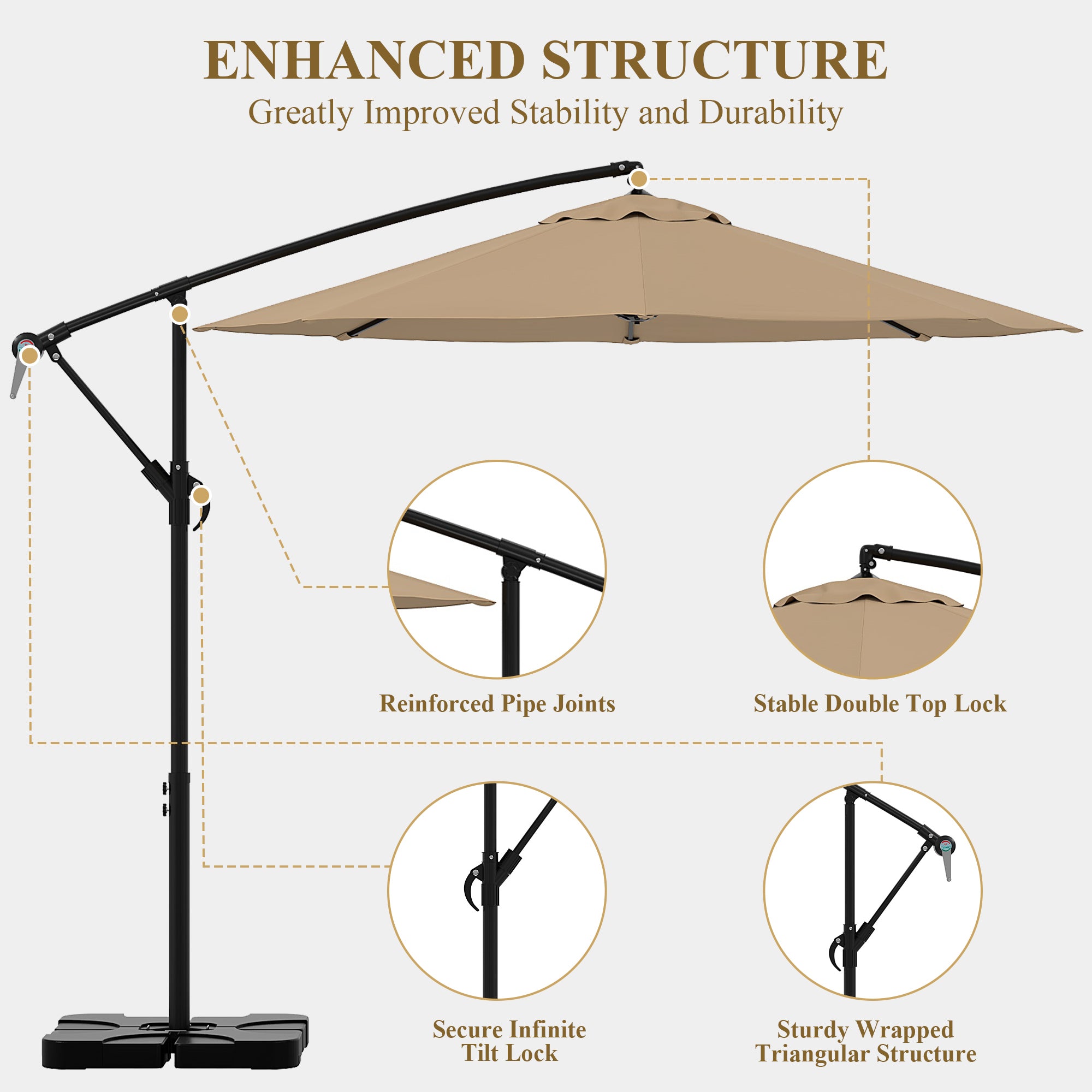 Vecelo PU01-TAN&PUB01-BLK Umbrellas-2 - View #4