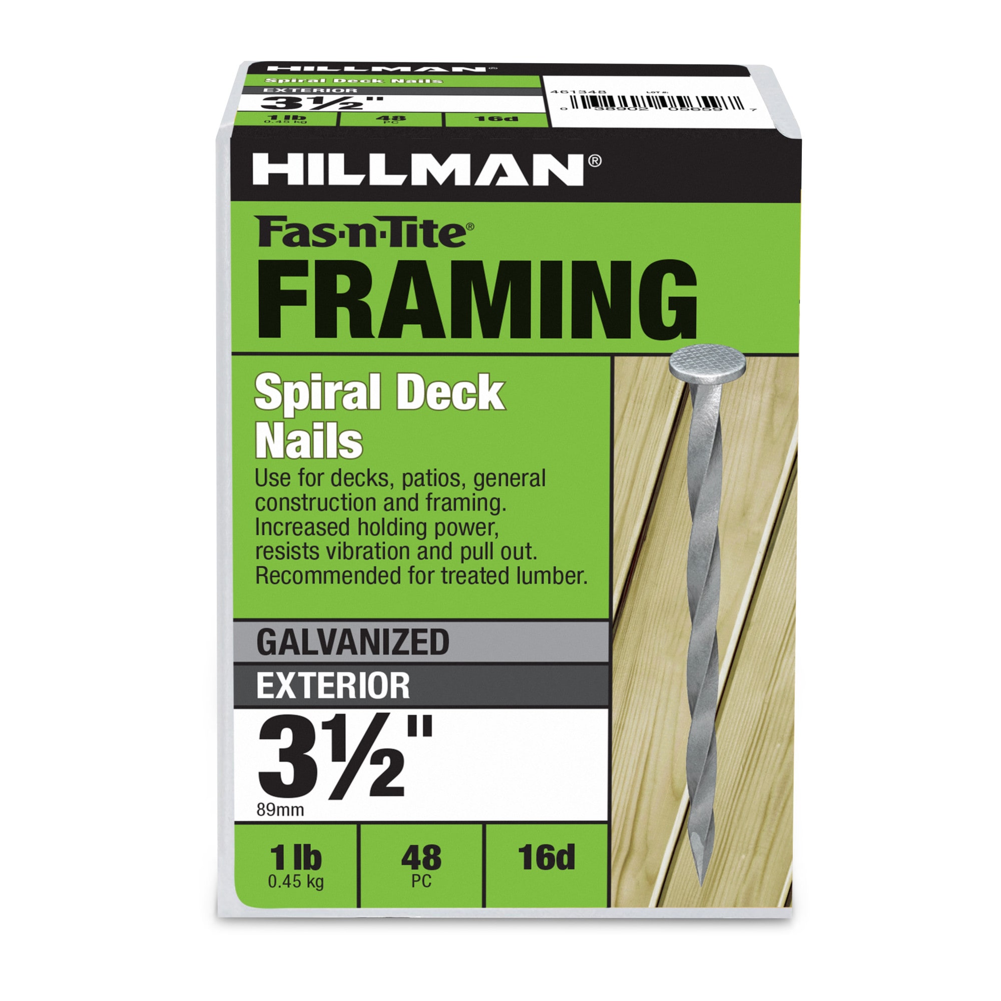 Fas-n-Tite 3-1/2-in x 0.17-in 16d Galvanized Spiral Shank Deck nails ( 48 -Per Box )