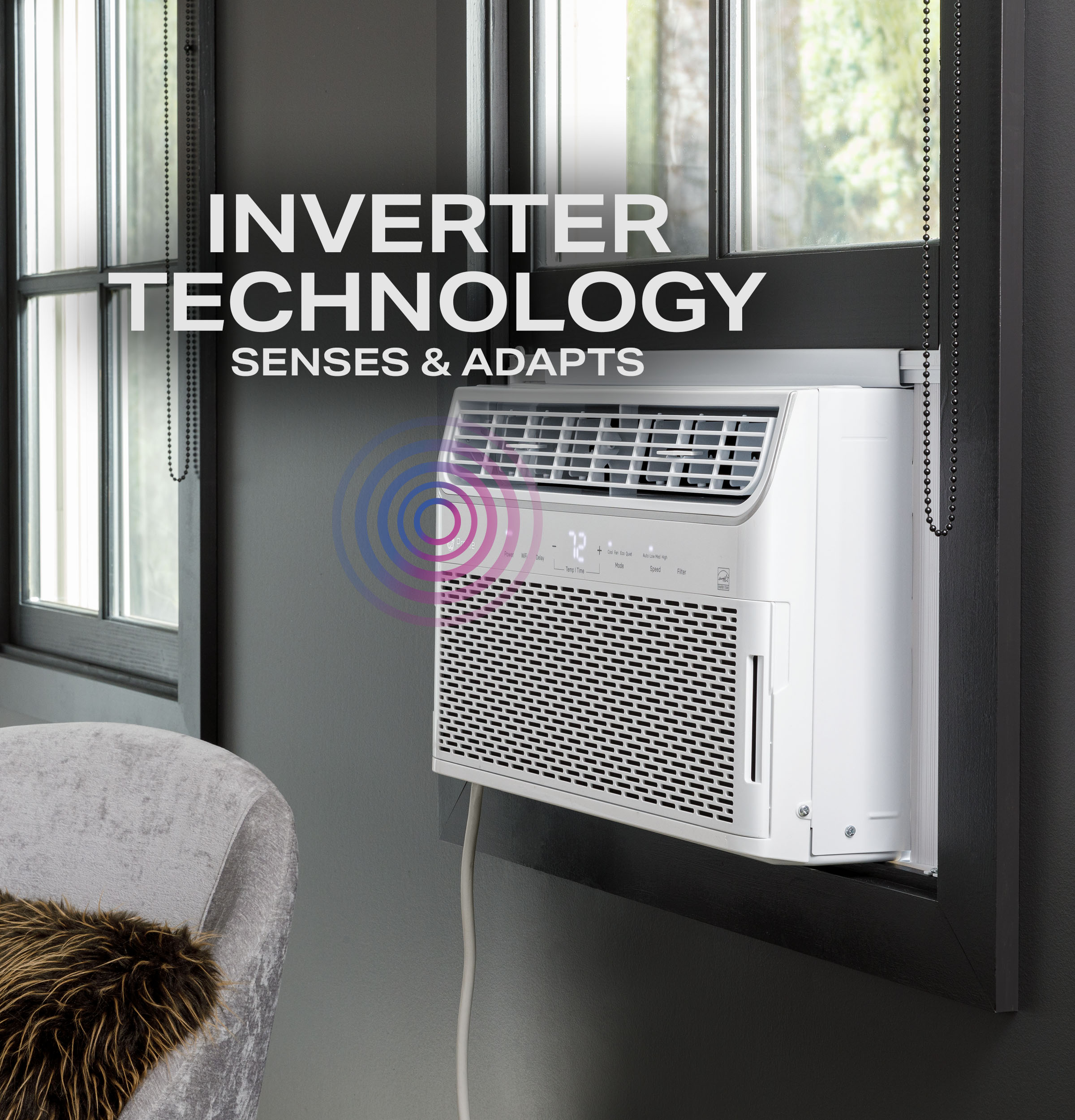 GE Inverter Large Room Window Air Conditioner , Remote Included ( 115-Volt , 12000-BTU ) ENERGY STAR Certified