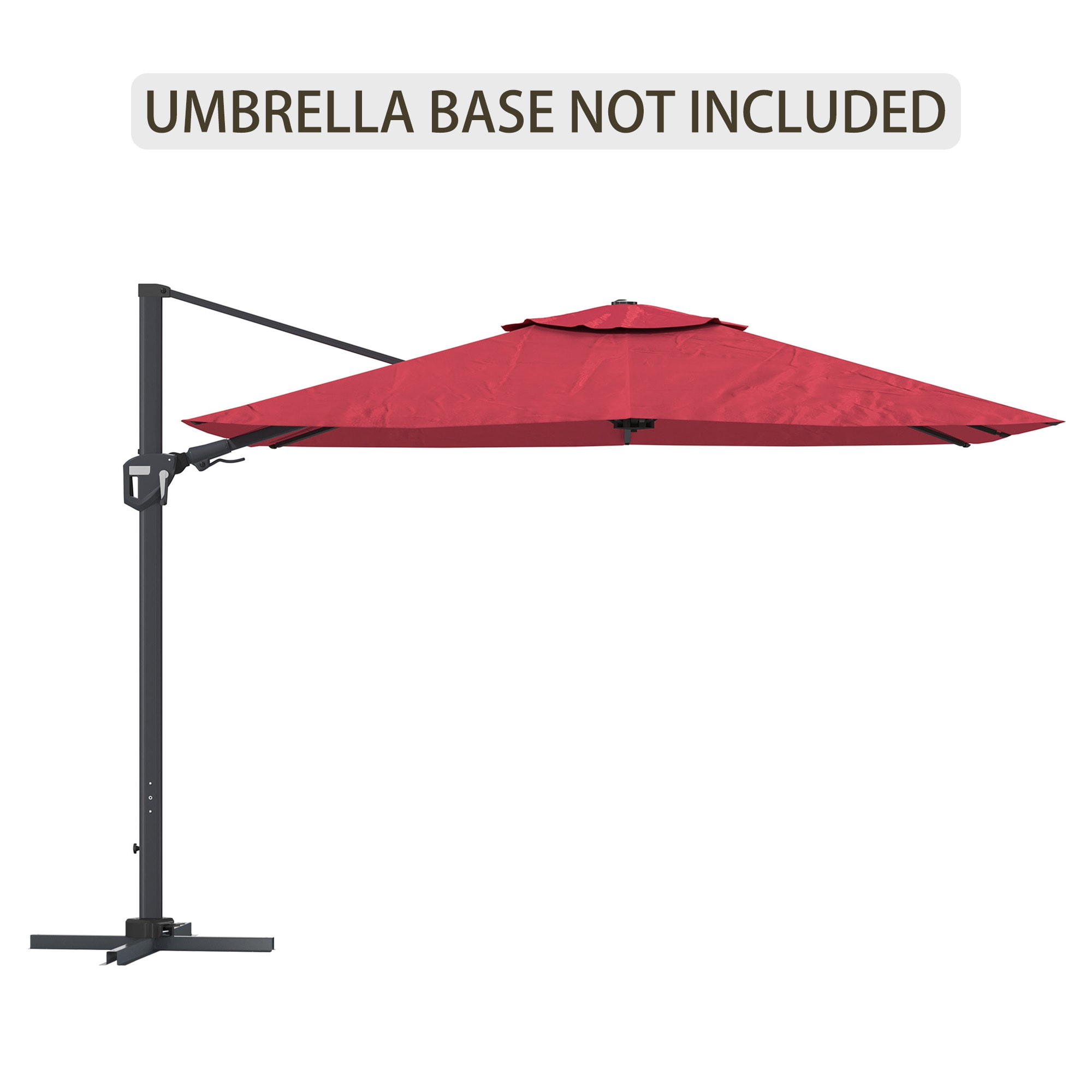 11-ft Aluminum Square Crank Cantilever Patio Umbrella | - Clihome TD1000003