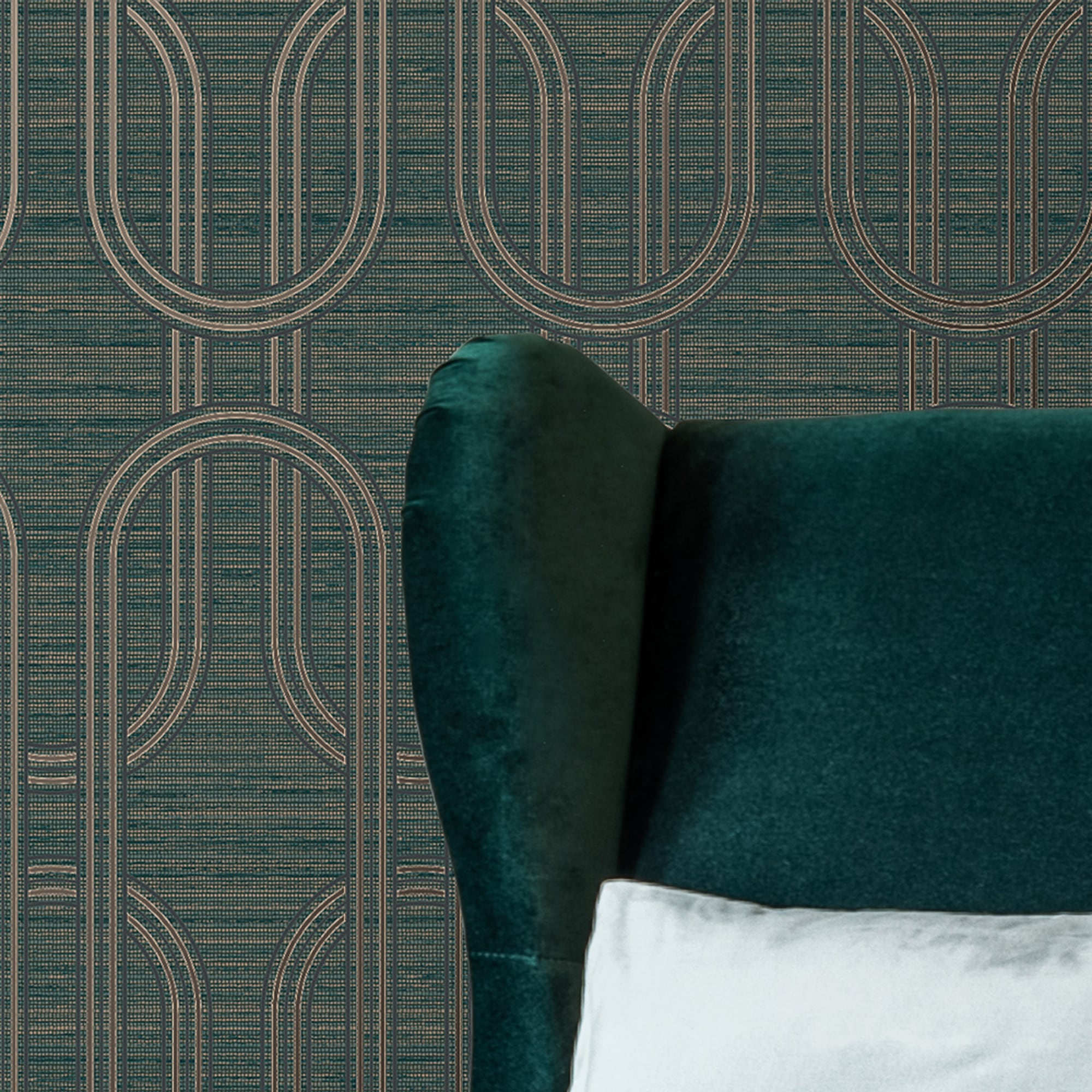 Emerald Geometric Metallic Removable Wallpaper Roll
