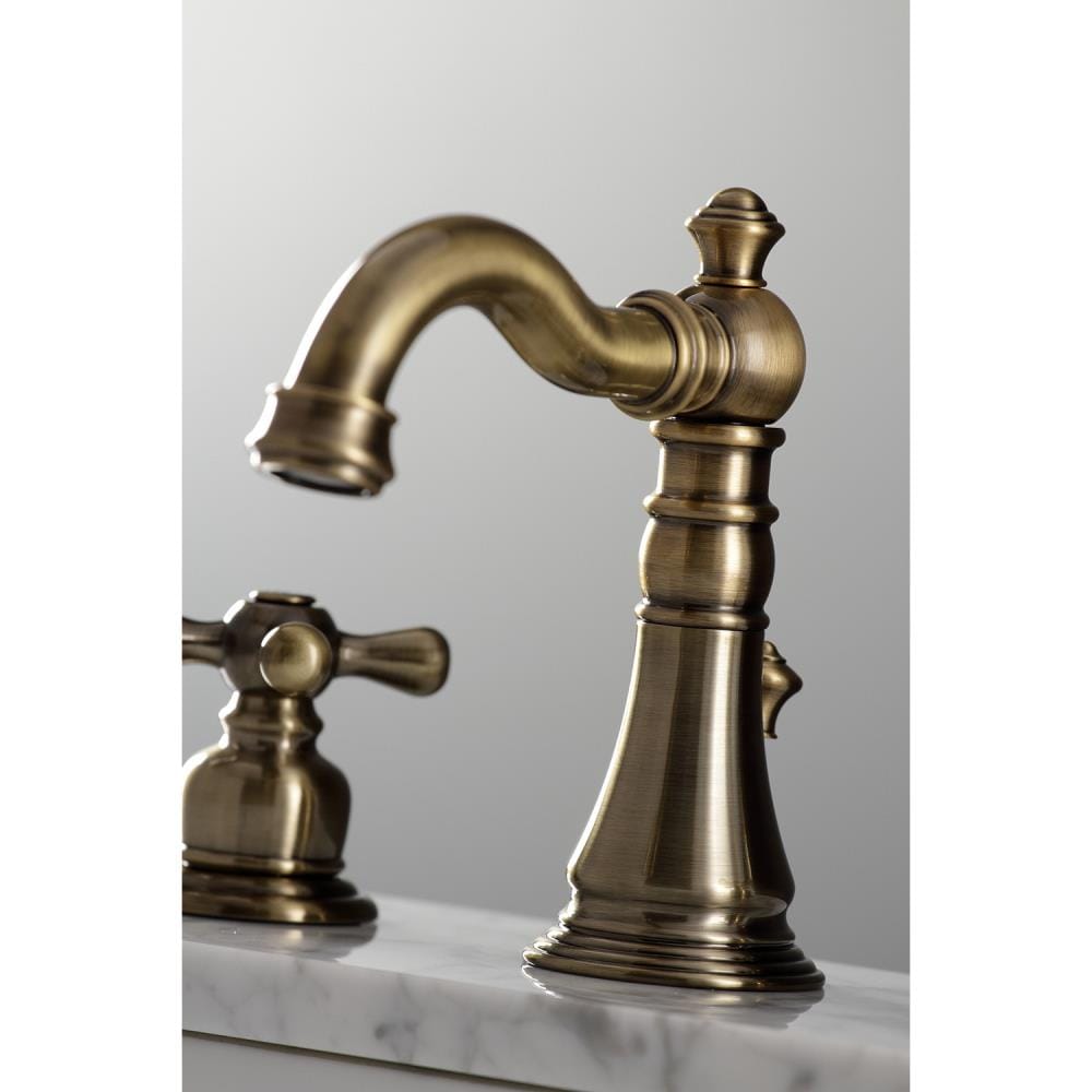 Kingston Brass Vintage Polished Brass Widespread 2-handle Bathroom Sink  Faucet with Drain (12.38-in)