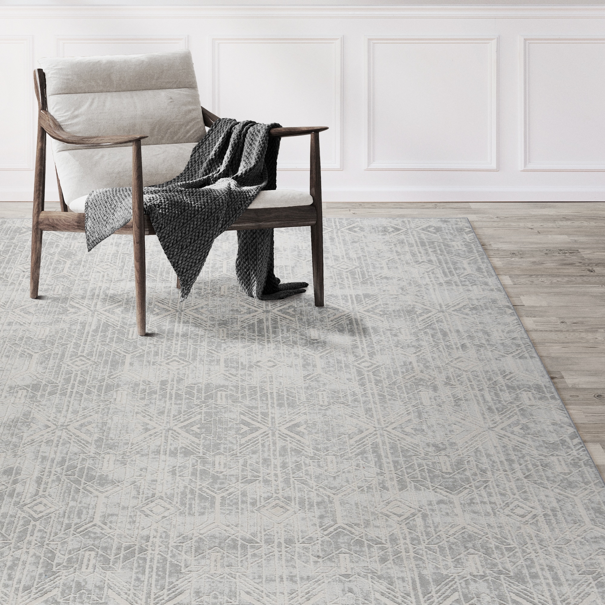 Ethan Marion 8' x 10' Gray Synthetic Reversible Area Rug