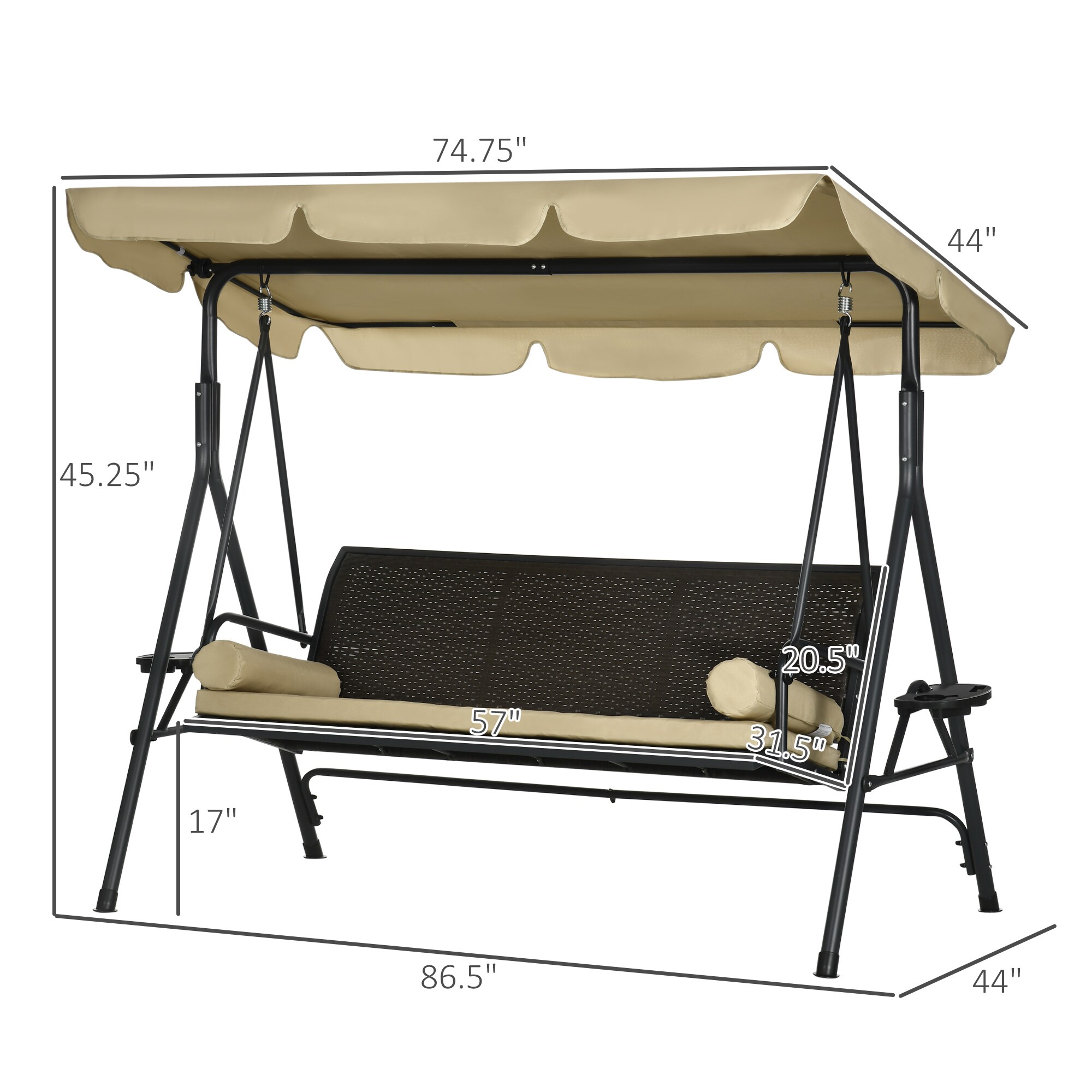 Outsunny 84A-277V02KK Swing-Gliders - View #3