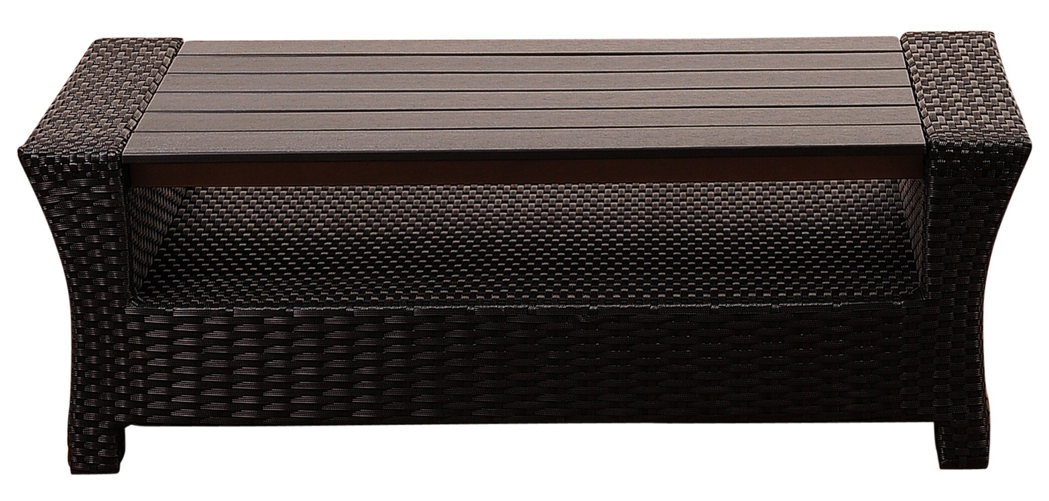Envelor EN-IH-ATLBK2 Atlantic Patio Table Rectangle Wicker Outdoor Coffee Table 41-in W x 32-in L