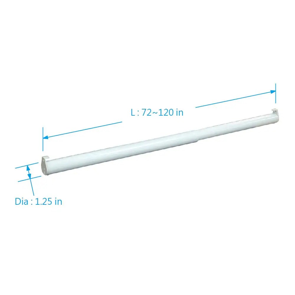 Project Source Closet Rod 120-in L x 1.25-in H Extendable White Metal Closet Rod with Hardware