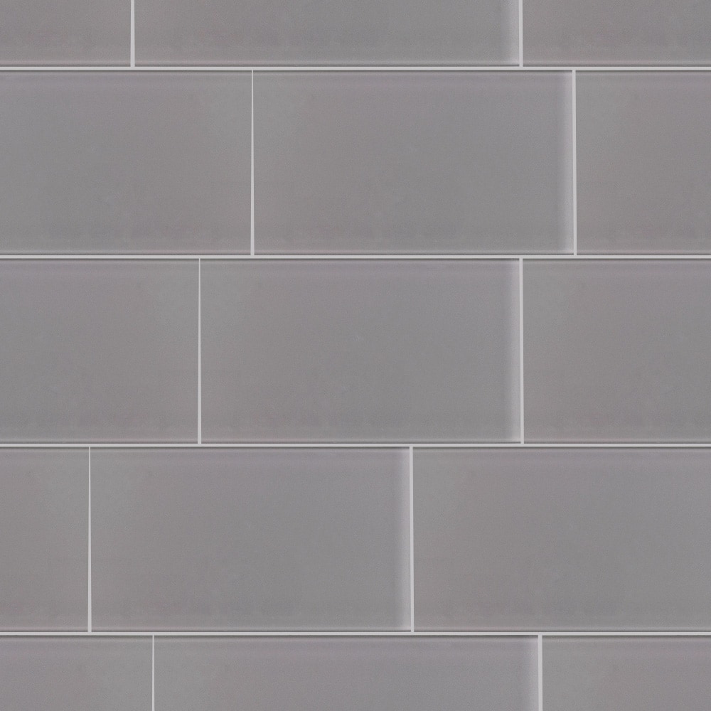 Grey 4-in x 8-in Glossy Glass Subway Wall Tile (0.21-sq. ft/ Piece) | - Elida Ceramica LW0419101