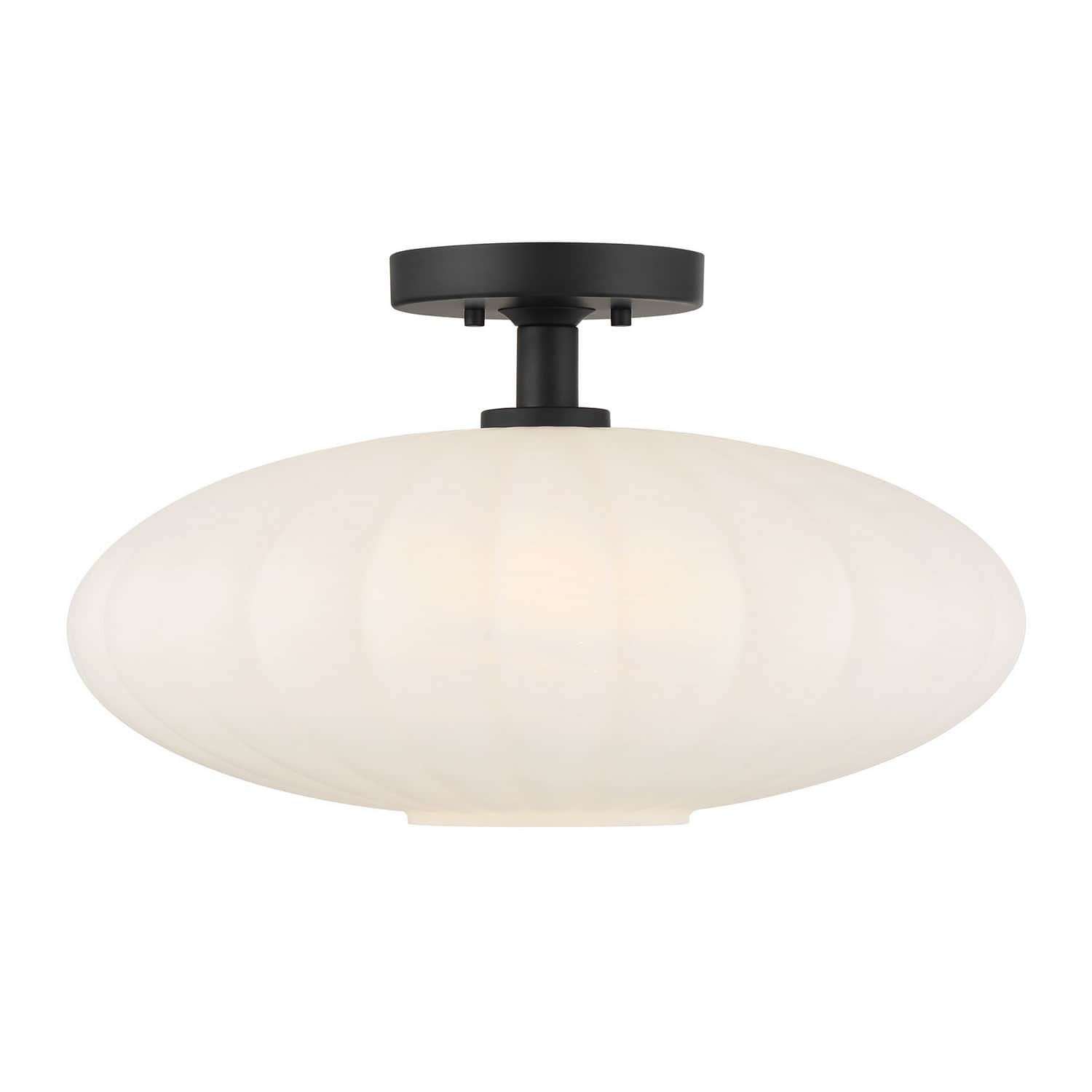 Trade Winds Lighting TW61540MBK 1-Light Flush Mount Ceiling Light from Akari Collection in Matte Black