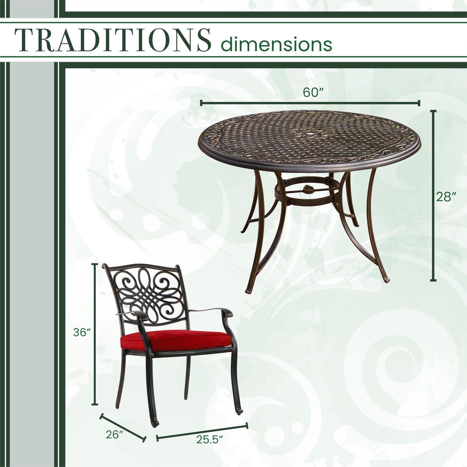 Hanover TRADDN7PCRD-RED Patio-Dining-Sets - View #5