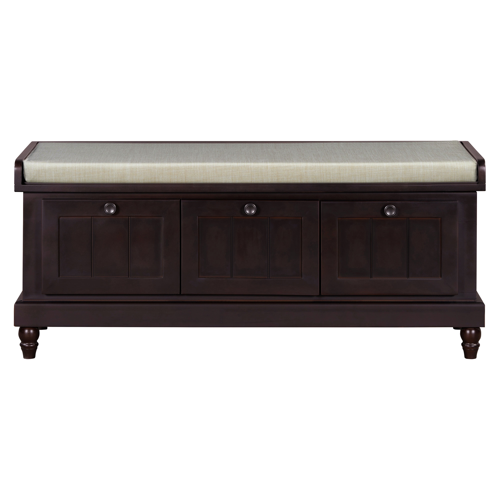SINOFURN SYA330205BN Modern Brown Accent Bench with Storage 44.1-in x 15.9-in x 19.1-in