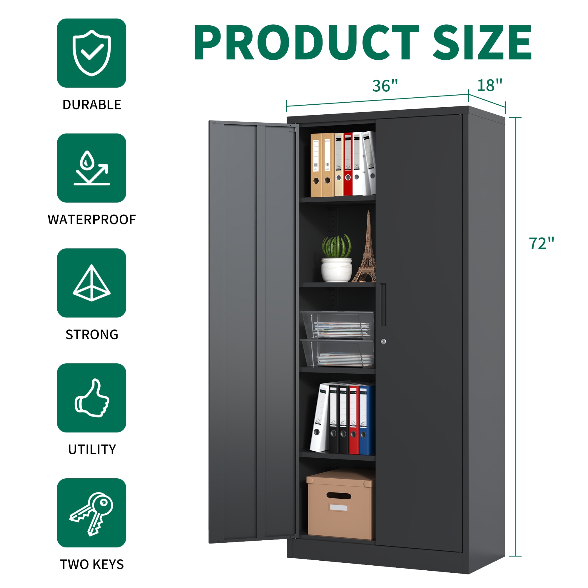 Kahomvis MAKE-QPO3-42 Storage-Cabinets - View #3
