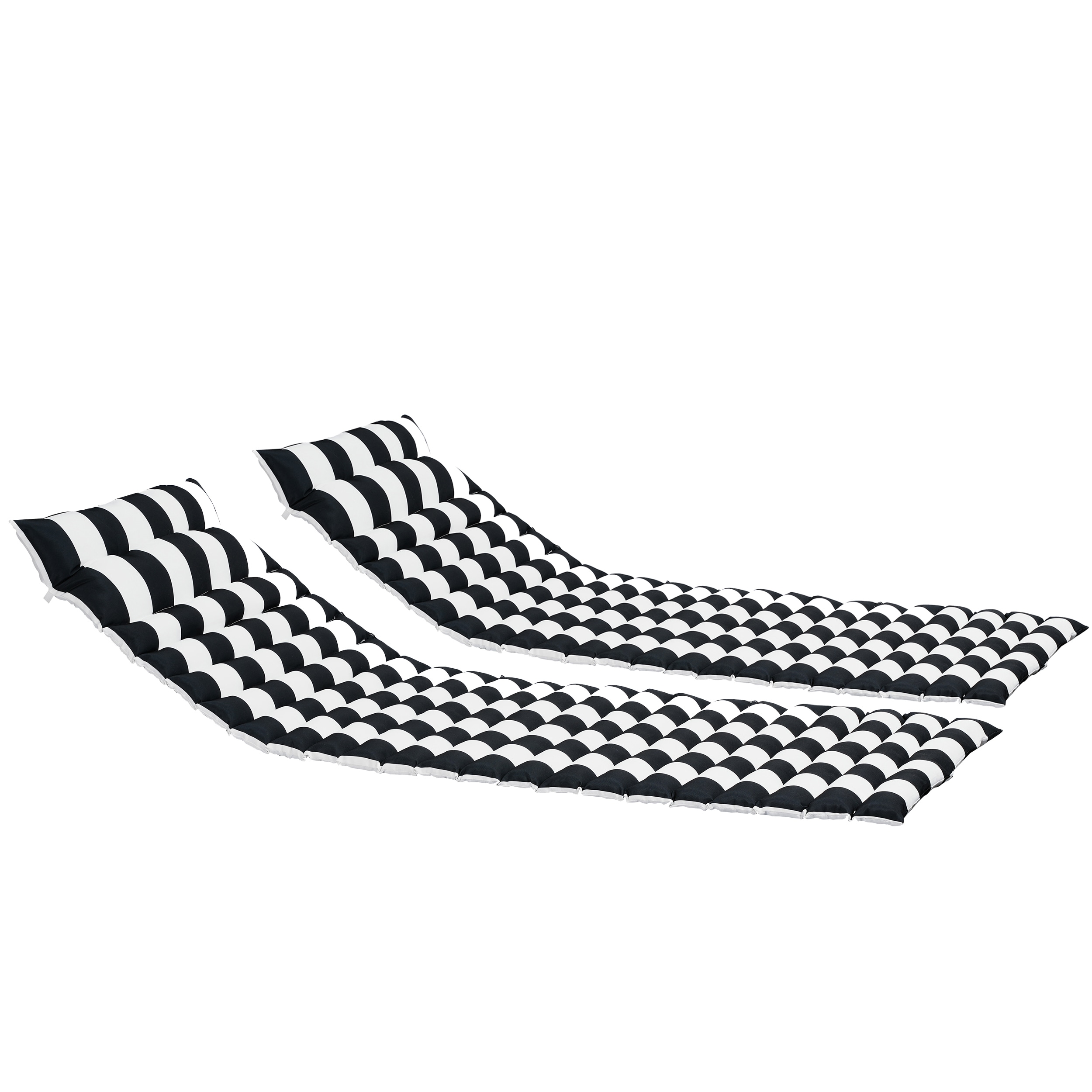 AHIOU HOME ZAAHG-W83633CU Melissa 72.83-in x 23.62-in 2 -Piece Black Striped Patio chaise lounge chair cushion