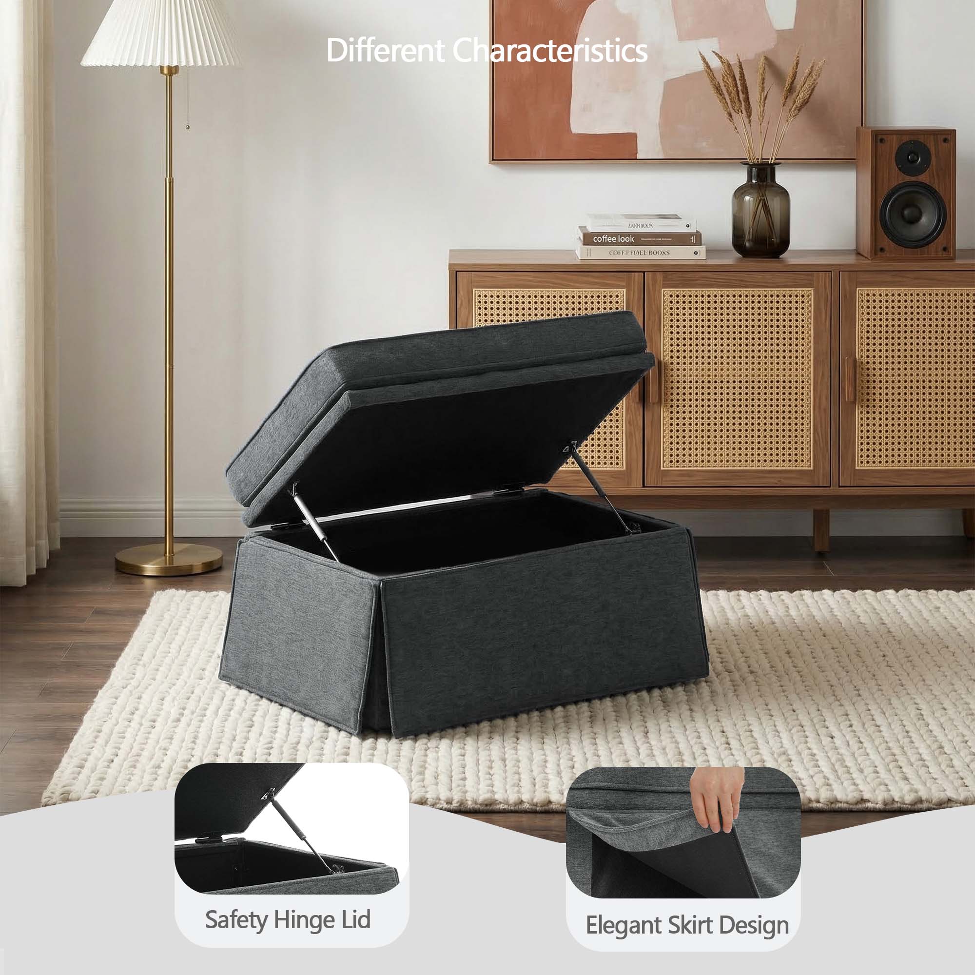 Dreamsidea LS-CH0073S-C-GRAY-OT Indoor-Ottomans - View #9