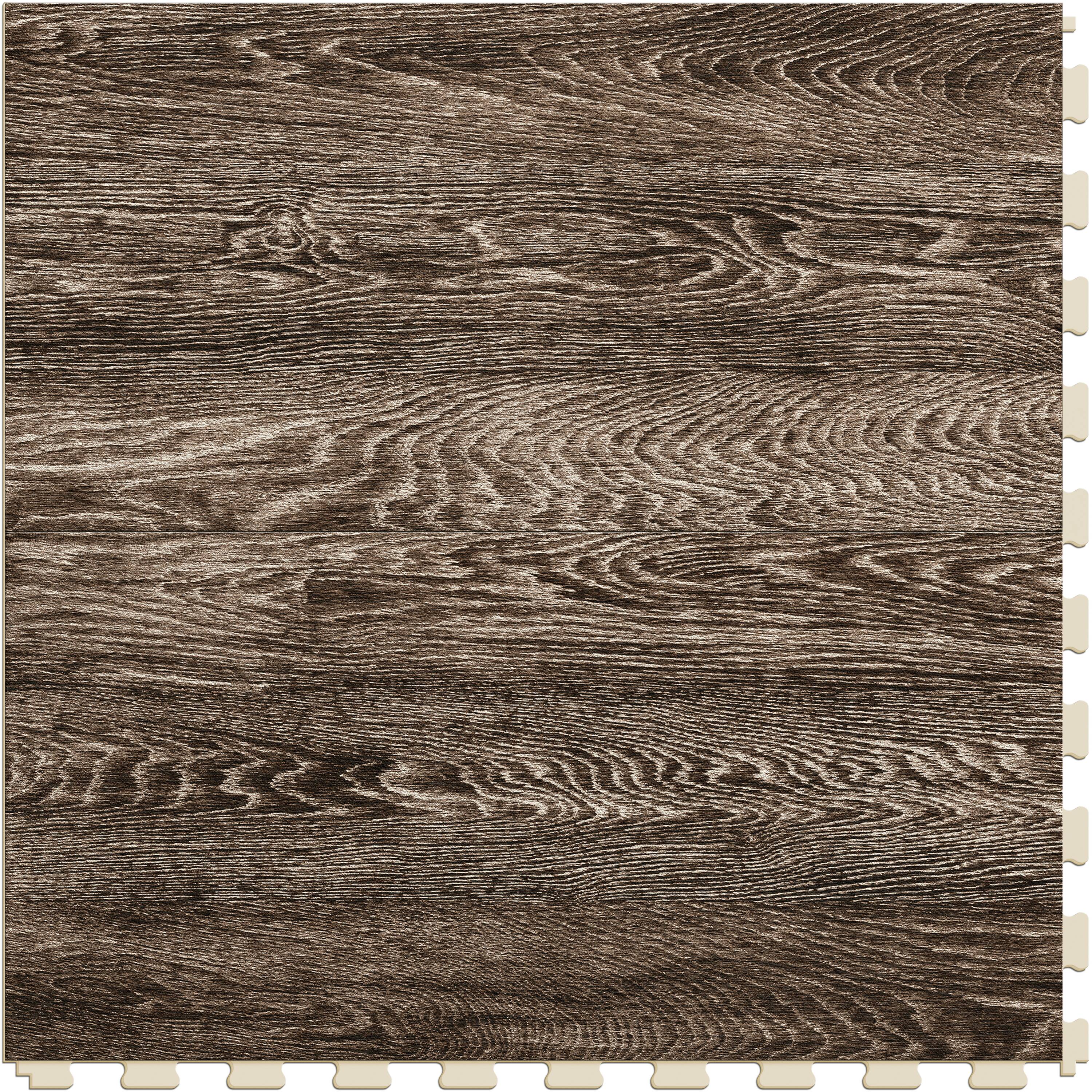 Perfection Floor Tile WD586VS55 Sorrel Oak/Satin Brown Wood Look 0.05-mil x 20-in W x 20-in L Water Resistant Interlocking Luxury Vinyl Tile Flooring (16.7-sq ft/ Carton)